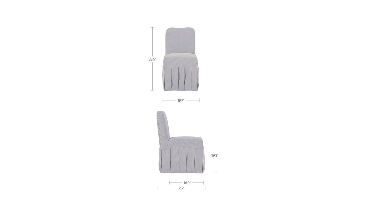 Liv Navy Stripe Slipcover Dining Chair (Set of 2) - Ornate Home