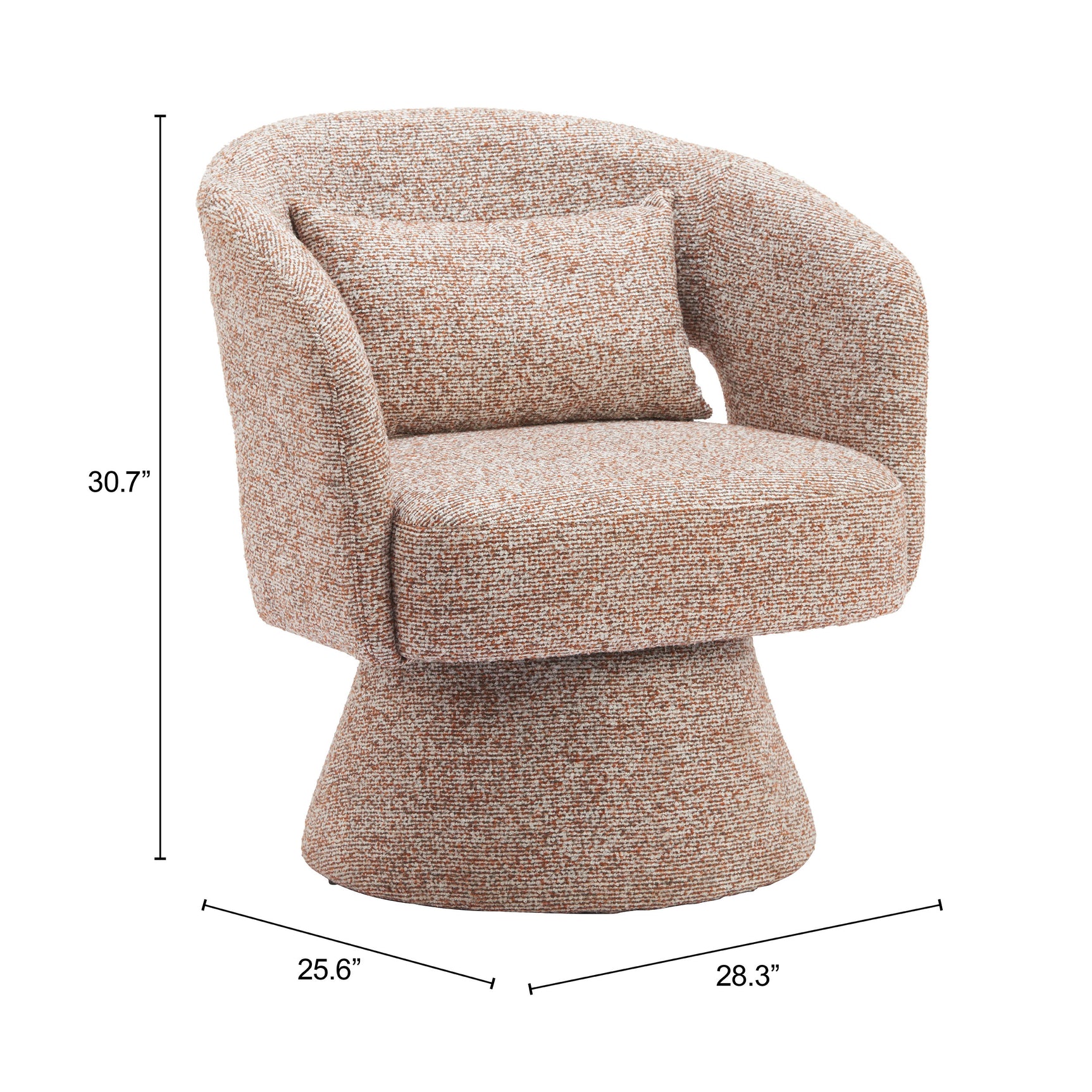 Liva Frosty Brown Swivel Chair - Ornate Home