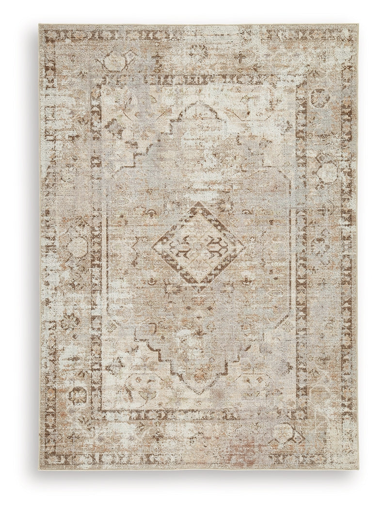Livdon Brown/Beige/Gray Washable Medium Rug - Ornate Home