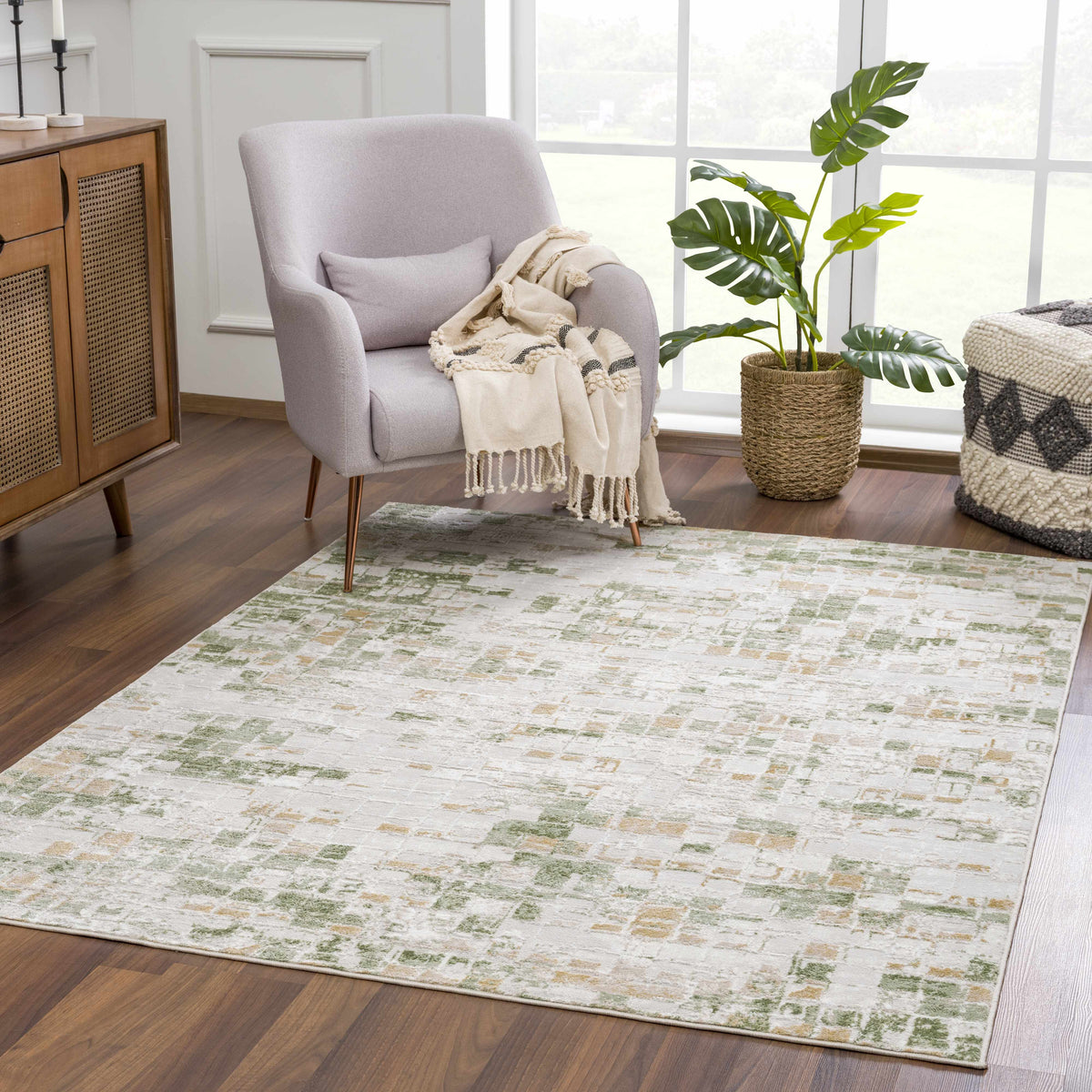 Liveri Green Mosaic Rug - Ornate Home