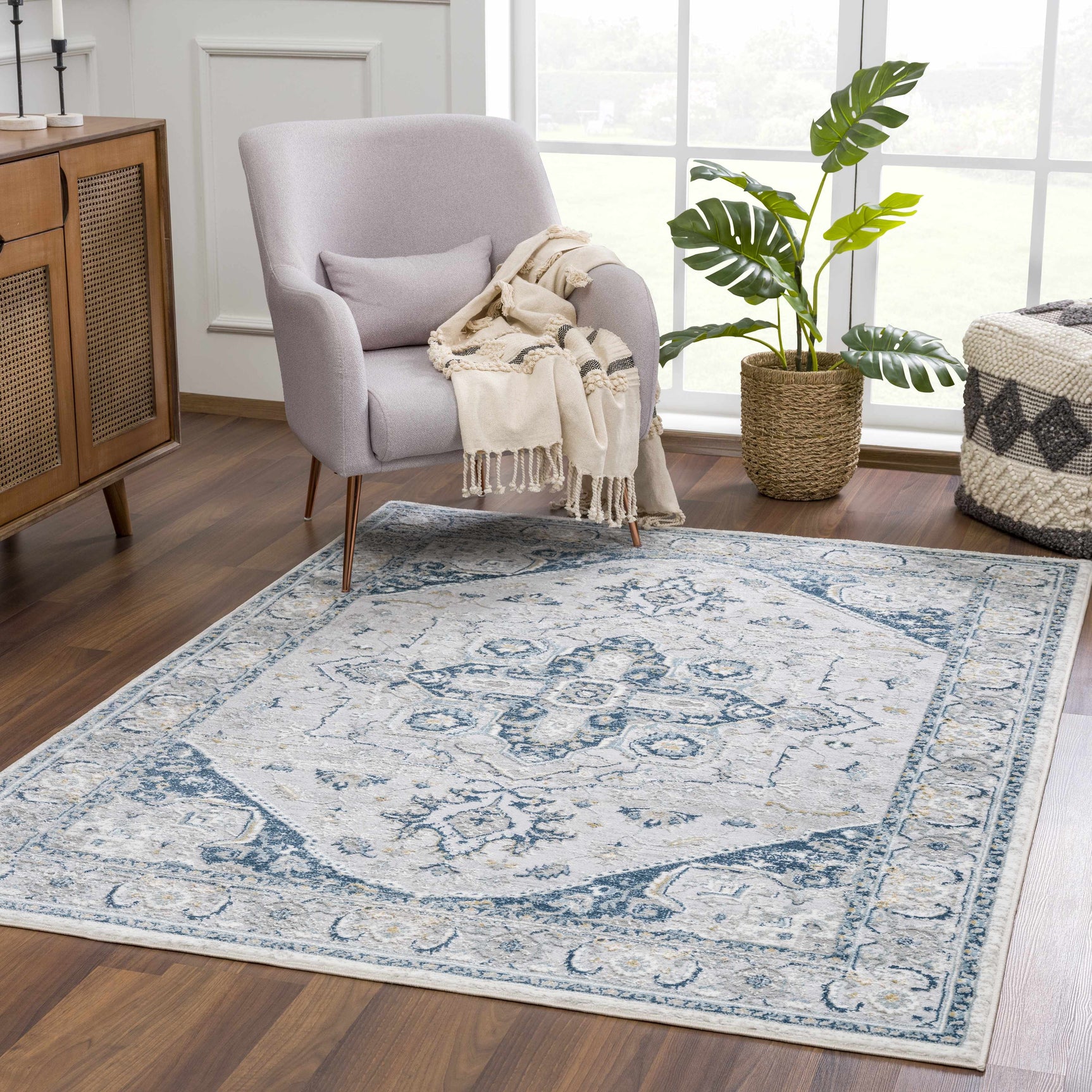 Liverpool Blue Area Rug - Clearance - Ornate Home