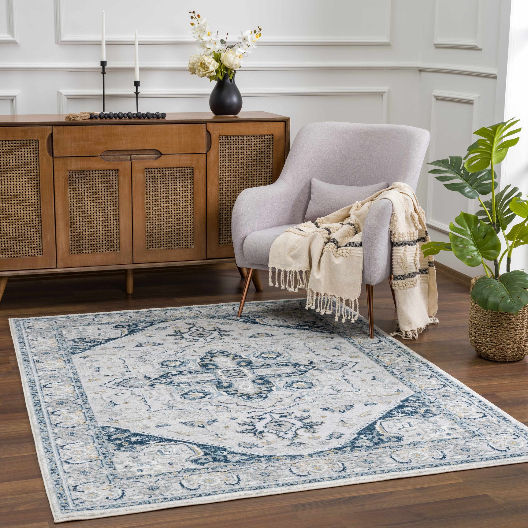 Liverpool Blue Area Rug - Clearance - Ornate Home
