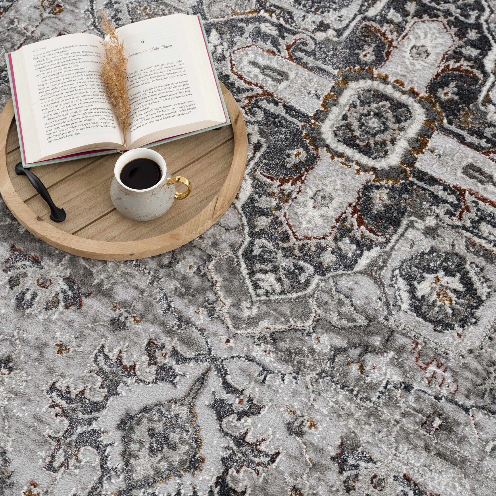 Liverpool Dark Gray Area Rug - Clearance - Ornate Home