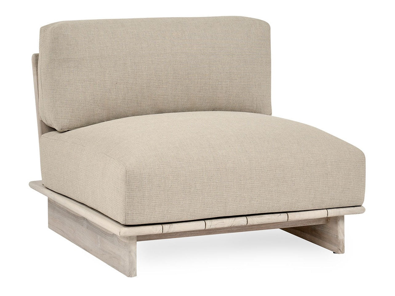 Livia Teak Taupe Outdoor Armless Chair - Ornate Home