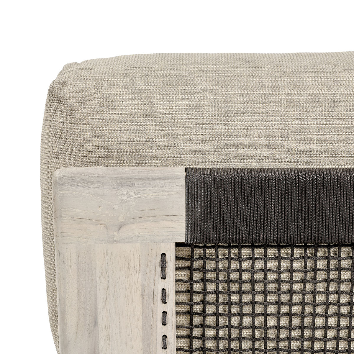 Livia Teak Taupe Outdoor Armless Chair - Ornate Home