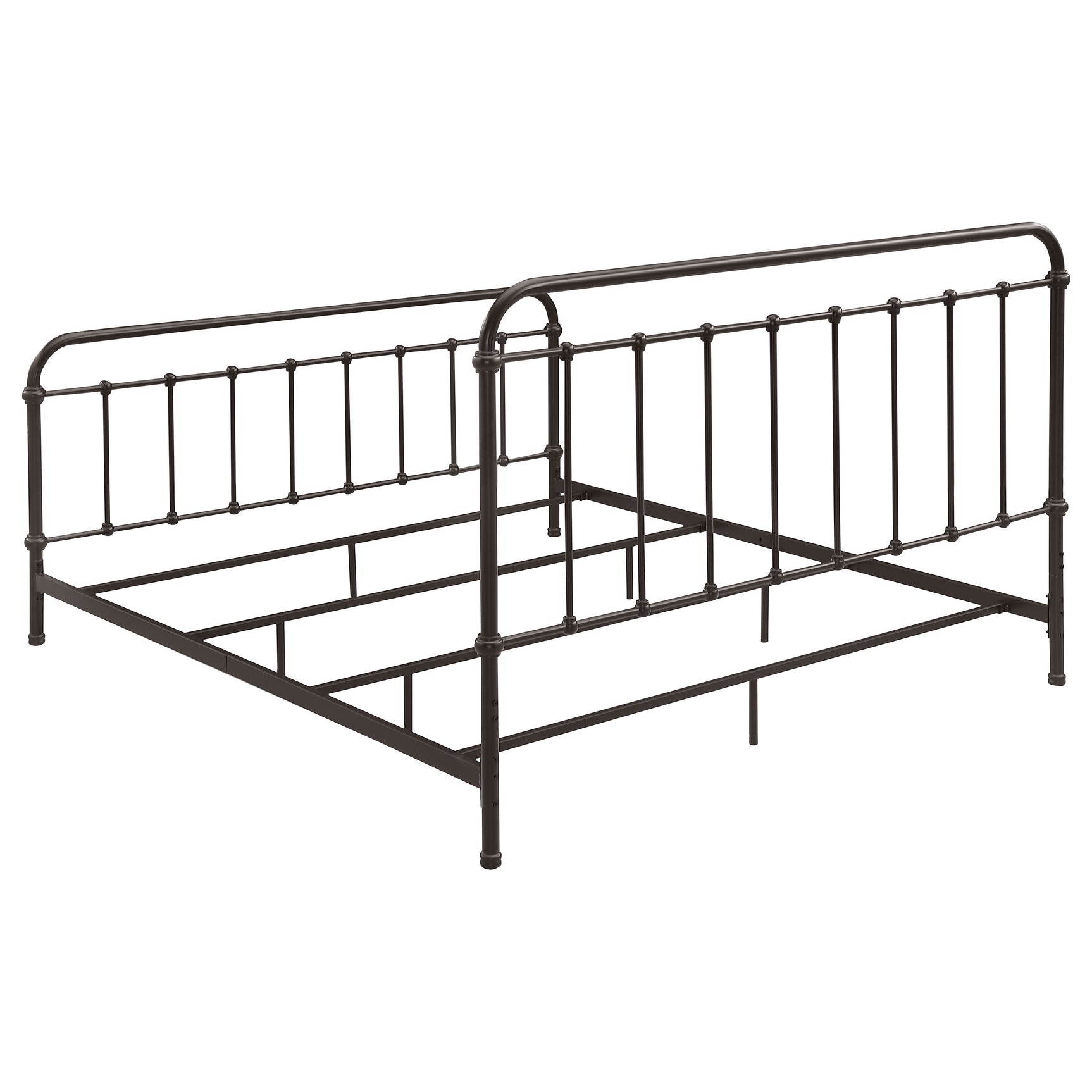 Livingston Dark Bronze Metal Eastern King Open Frame Bed - Ornate Home