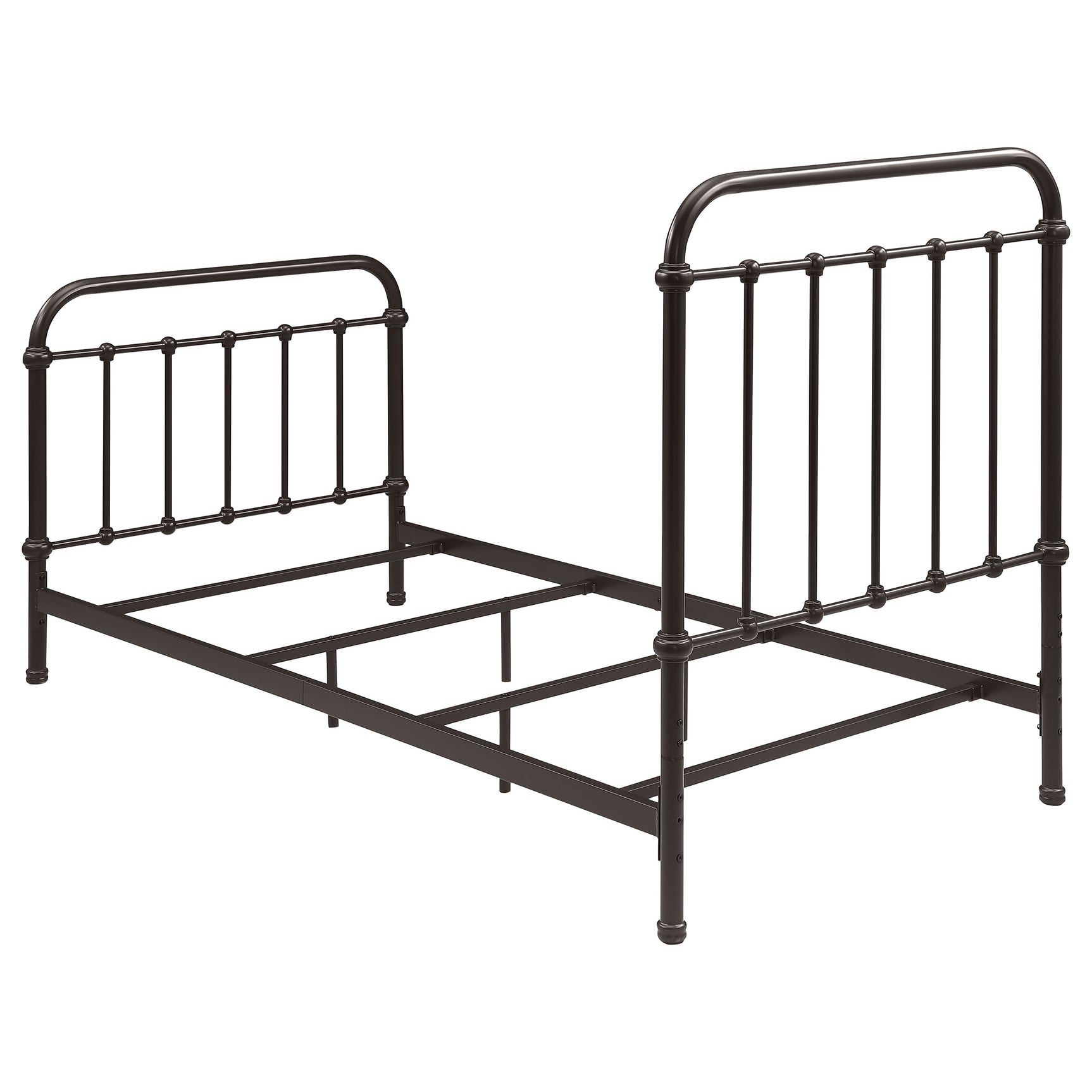 Livingston Dark Bronze Metal Twin Open Frame Bed - Ornate Home