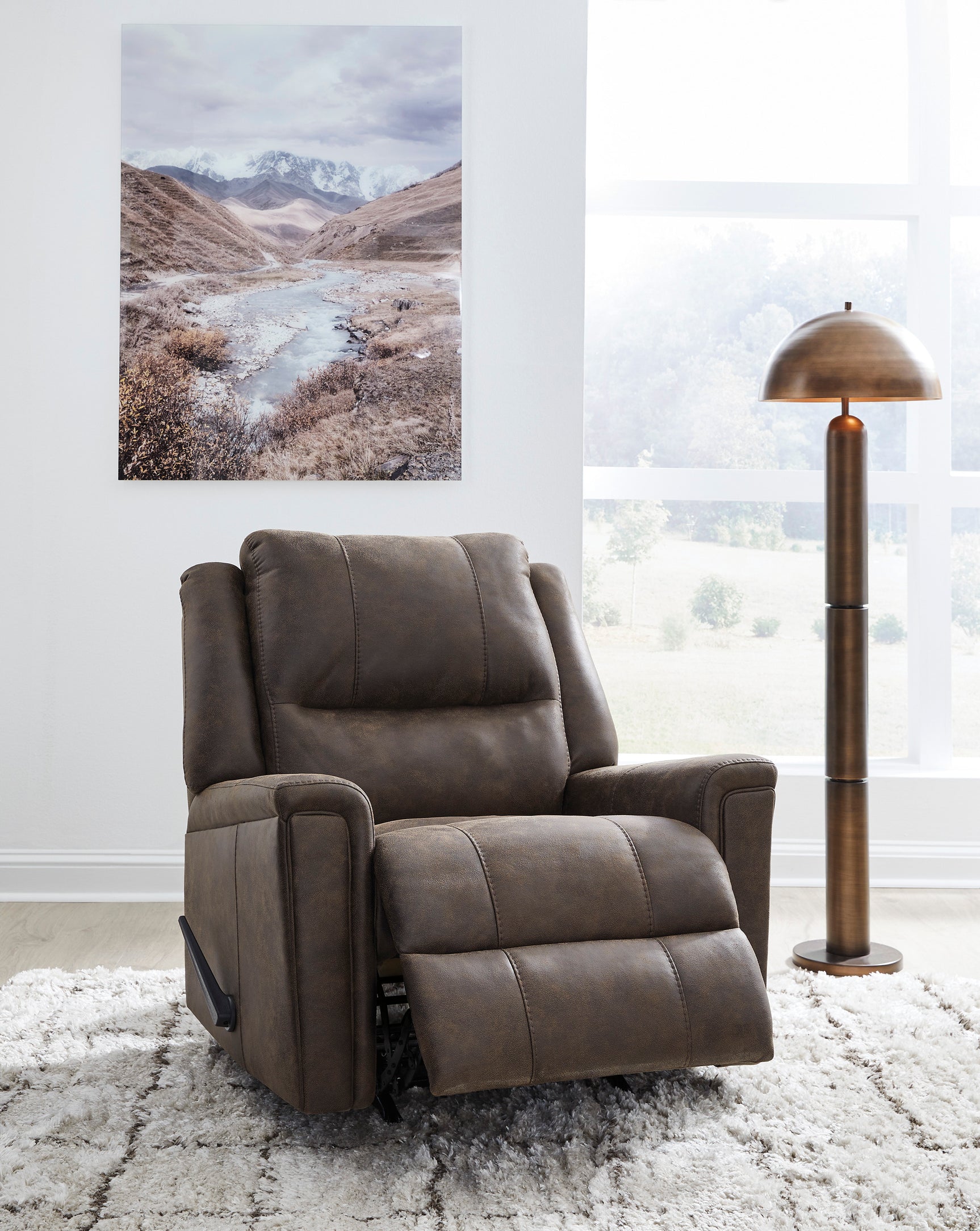 Skymaker Walnut Manual Rocker Recliner - Ornate Home