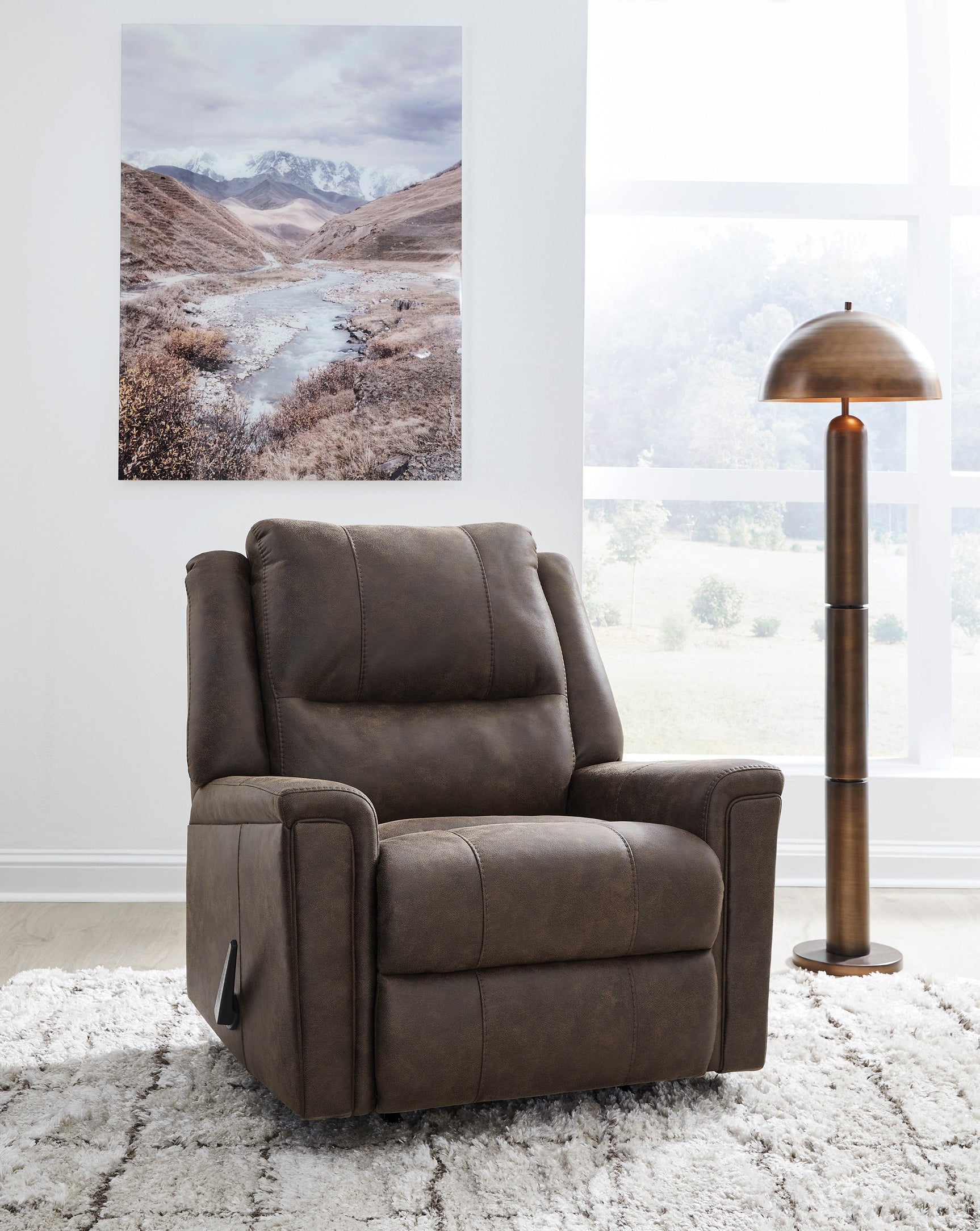 Skymaker Walnut Manual Rocker Recliner - Ornate Home