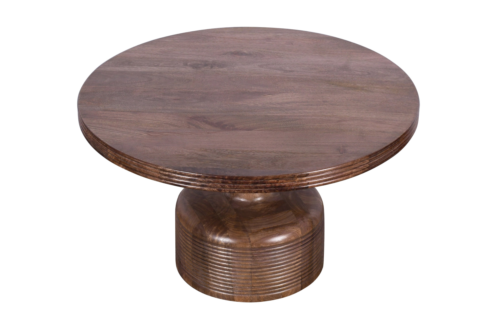Liyana Solid Wood Round Coffee Table in Natural Tan - Ornate Home
