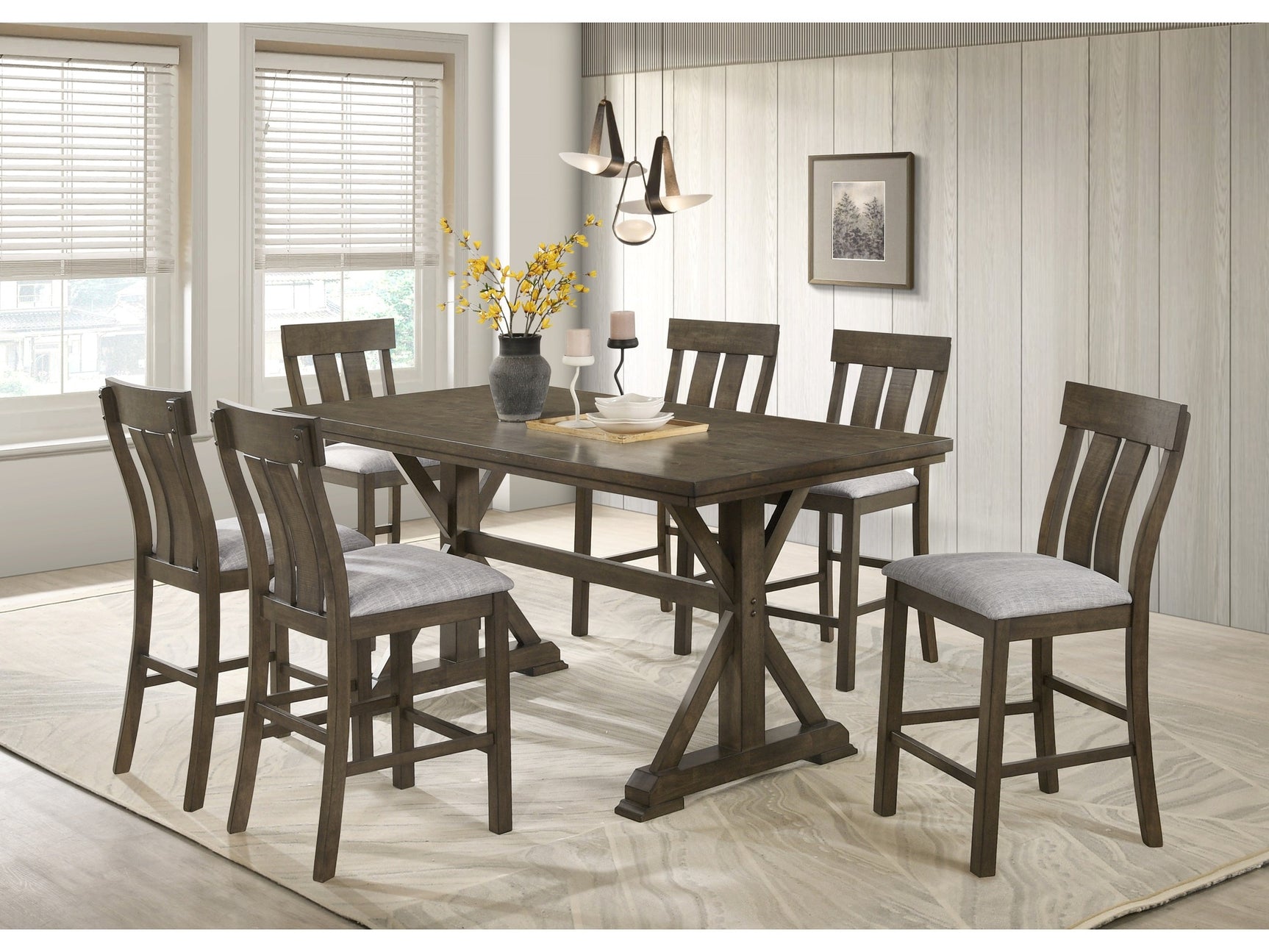 Lloyd Brown/Gray Counter Height Chair (Set of 2) - Ornate Home