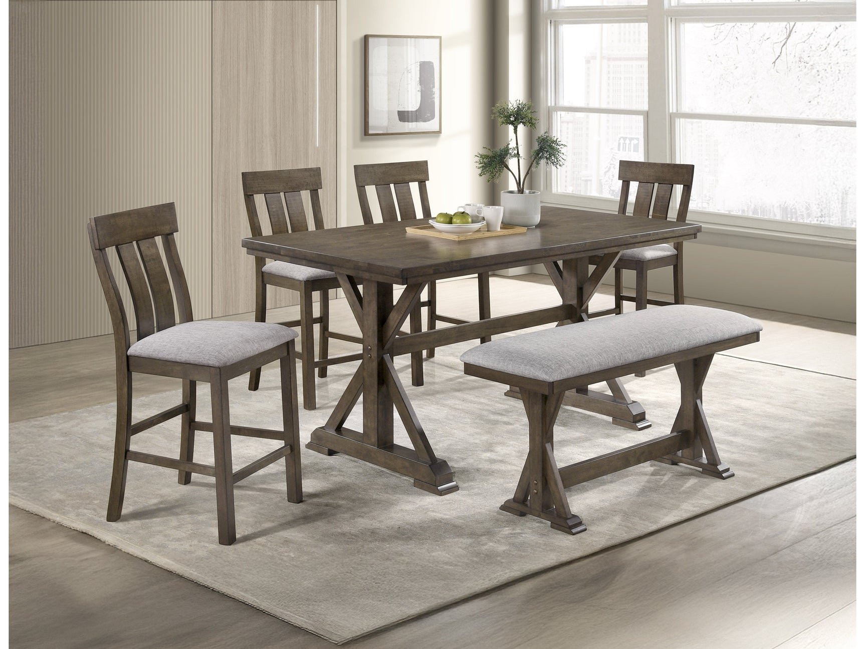 Lloyd Brown Rectangular Counter Height Dining Table - Ornate Home