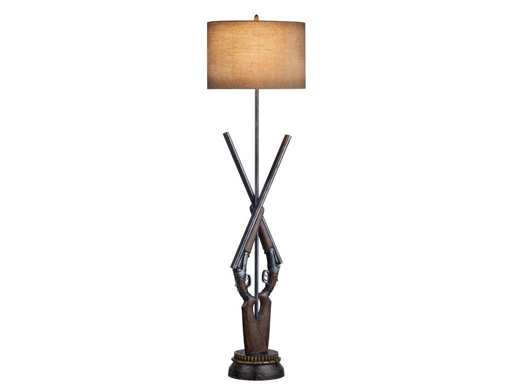 Load Ready Brown Double Barrel Floor Lamp - Ornate Home