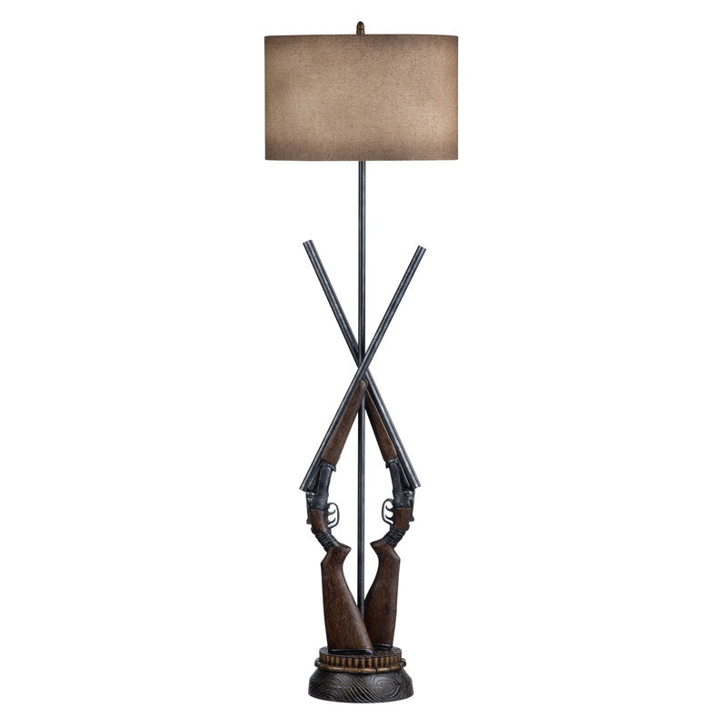 Load Ready Brown Double Barrel Floor Lamp - Ornate Home