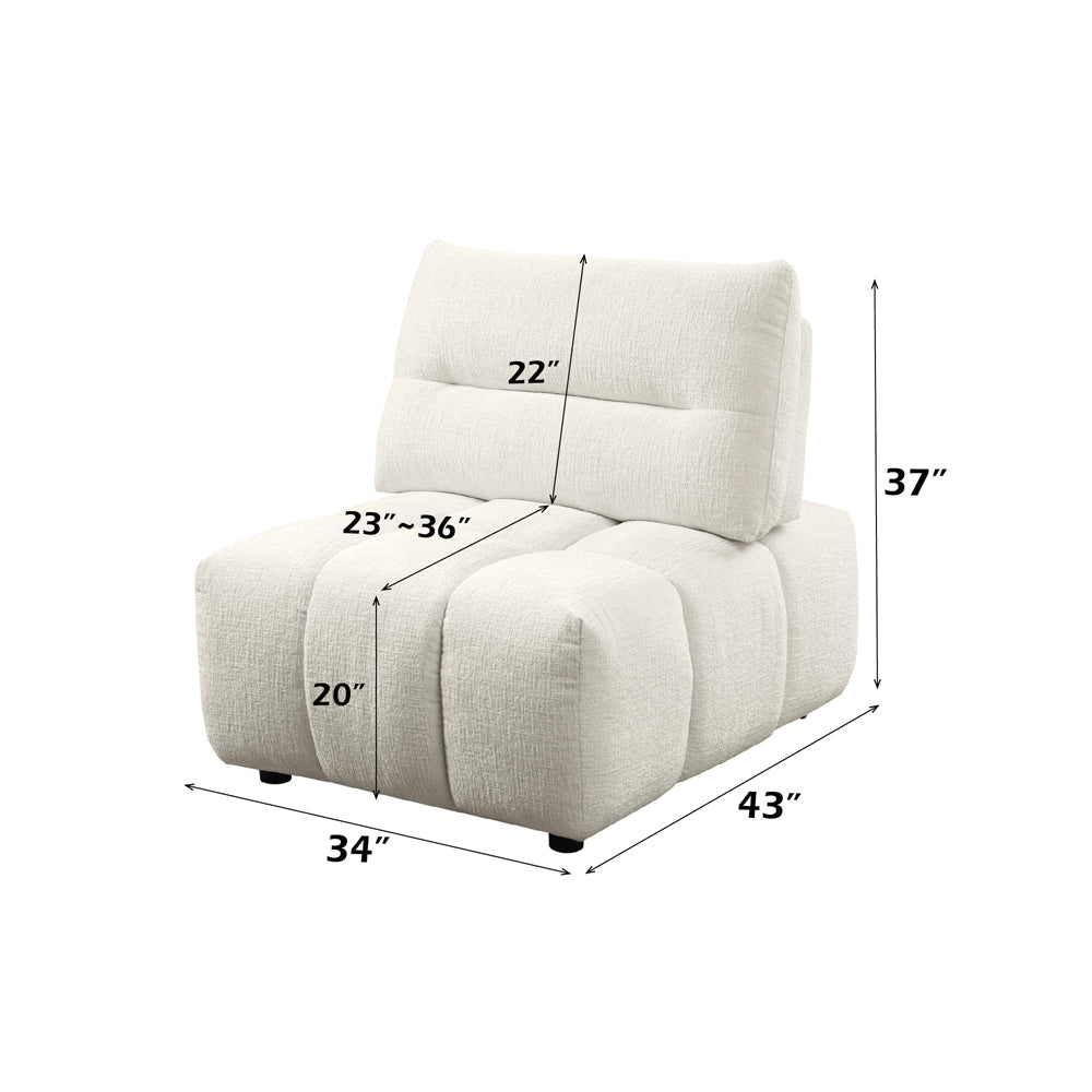 Loanna Beige Modular Armless Chair - Ornate Home