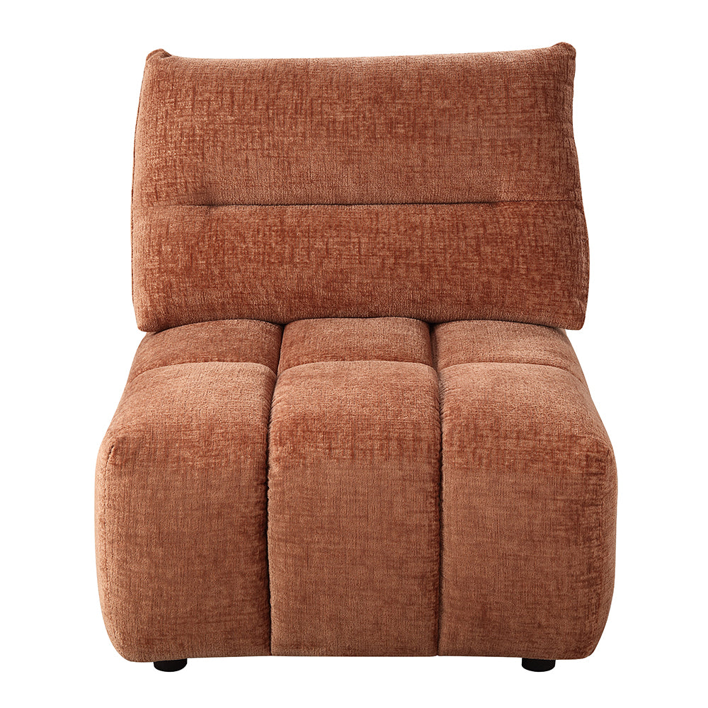 Loanna Coral Red Modular - Armless Chair - Ornate Home