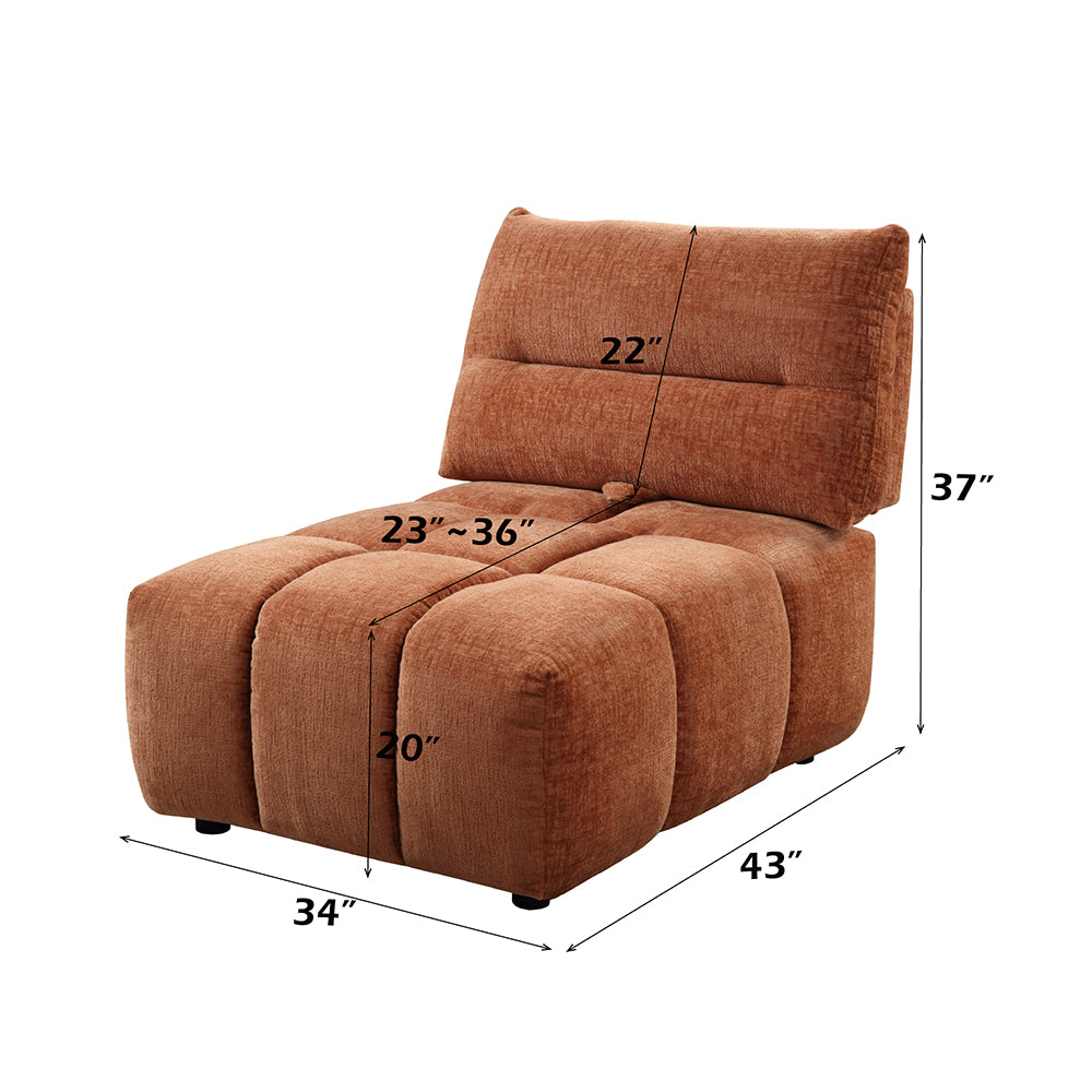 Loanna Coral Red Modular - Armless Chair - Ornate Home