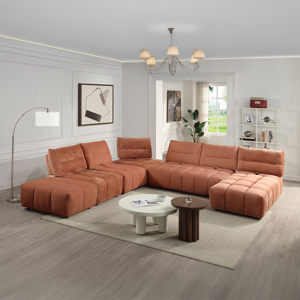 Loanna Coral Red Modular - Chaise - Ornate Home