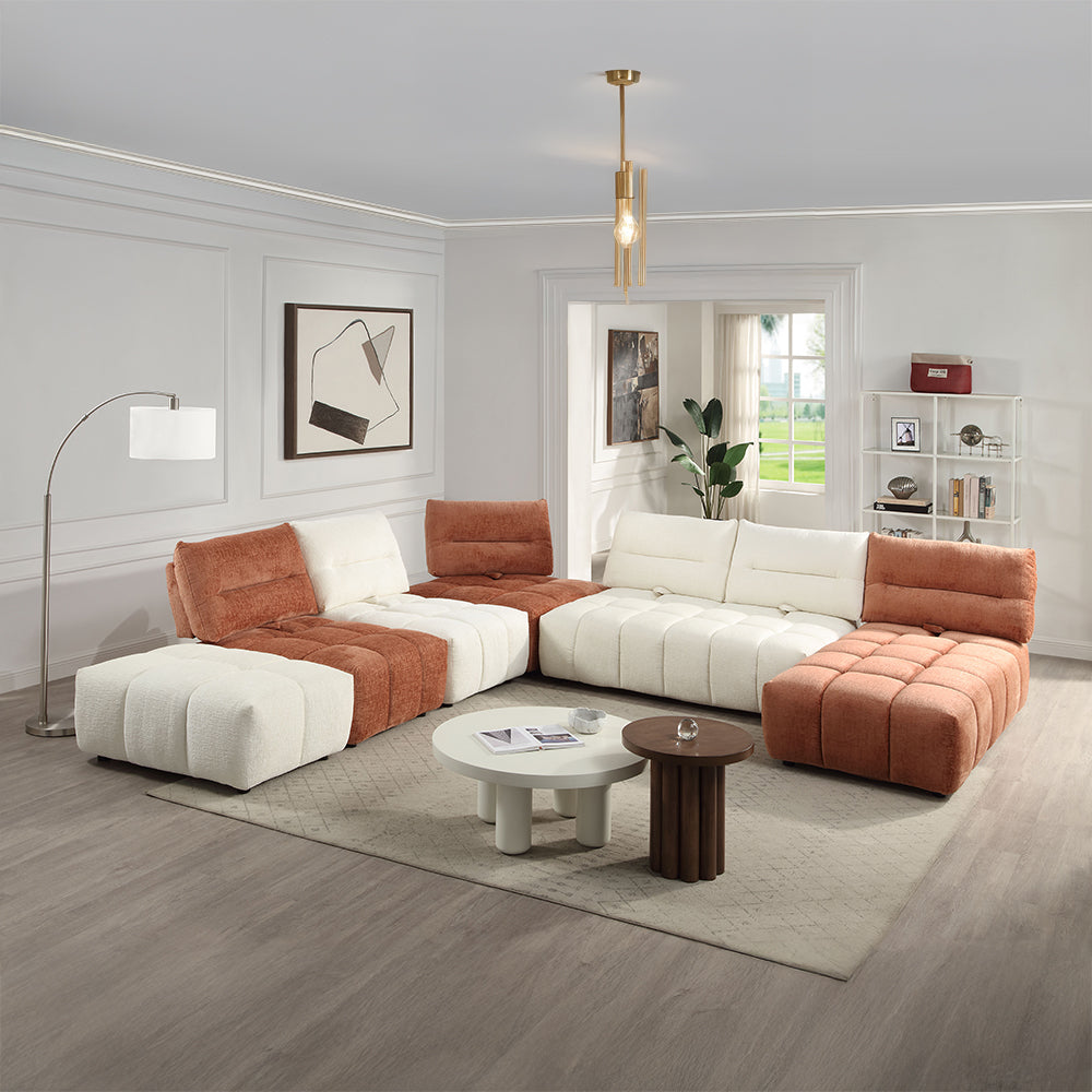 Loanna Coral Red Modular - Wedge - Ornate Home