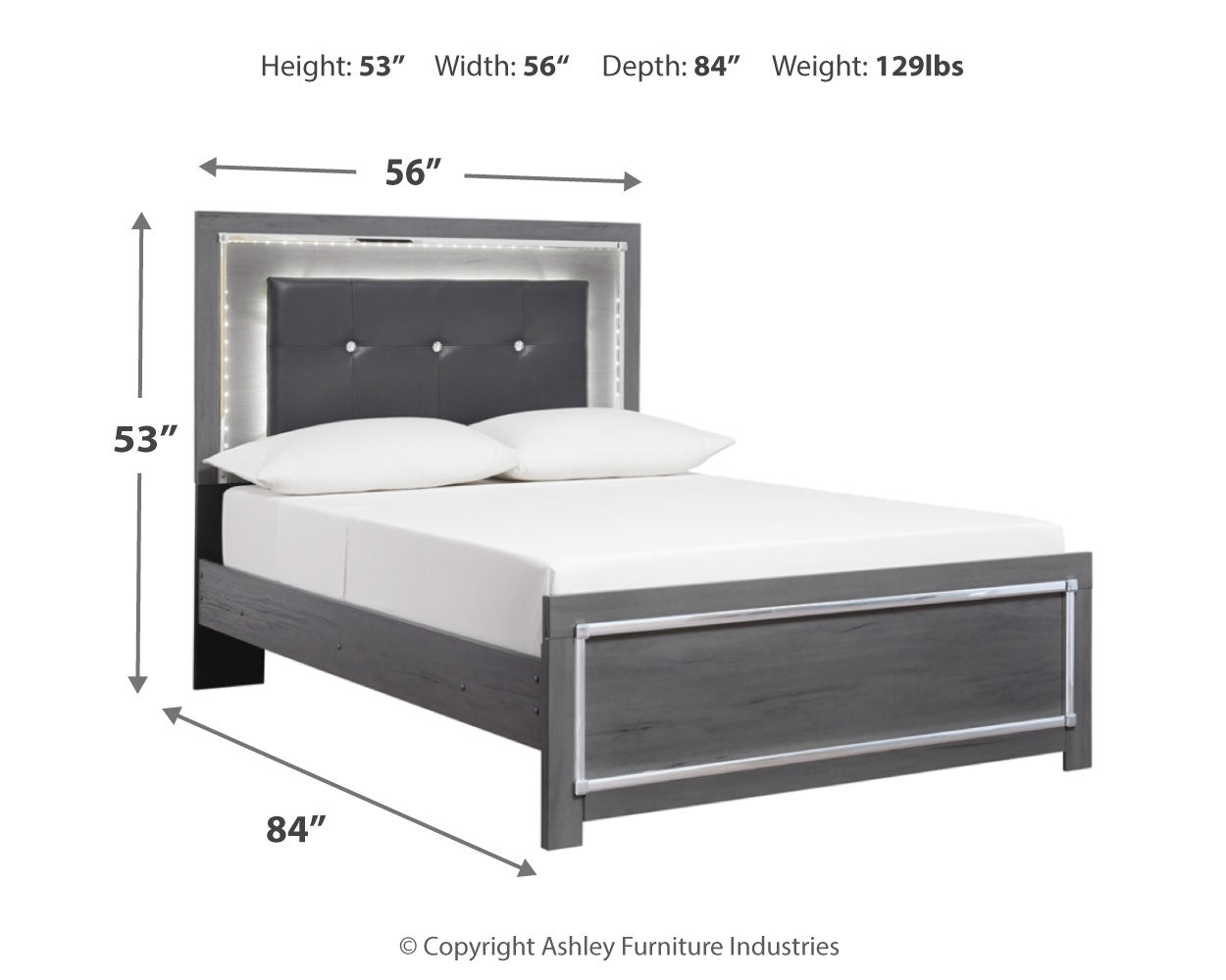 Lodanna Gray Full Upholstered Panel Bedroom Set with Dresser, Mirror, and Nightstand (Online Special Price) - Ornate Home