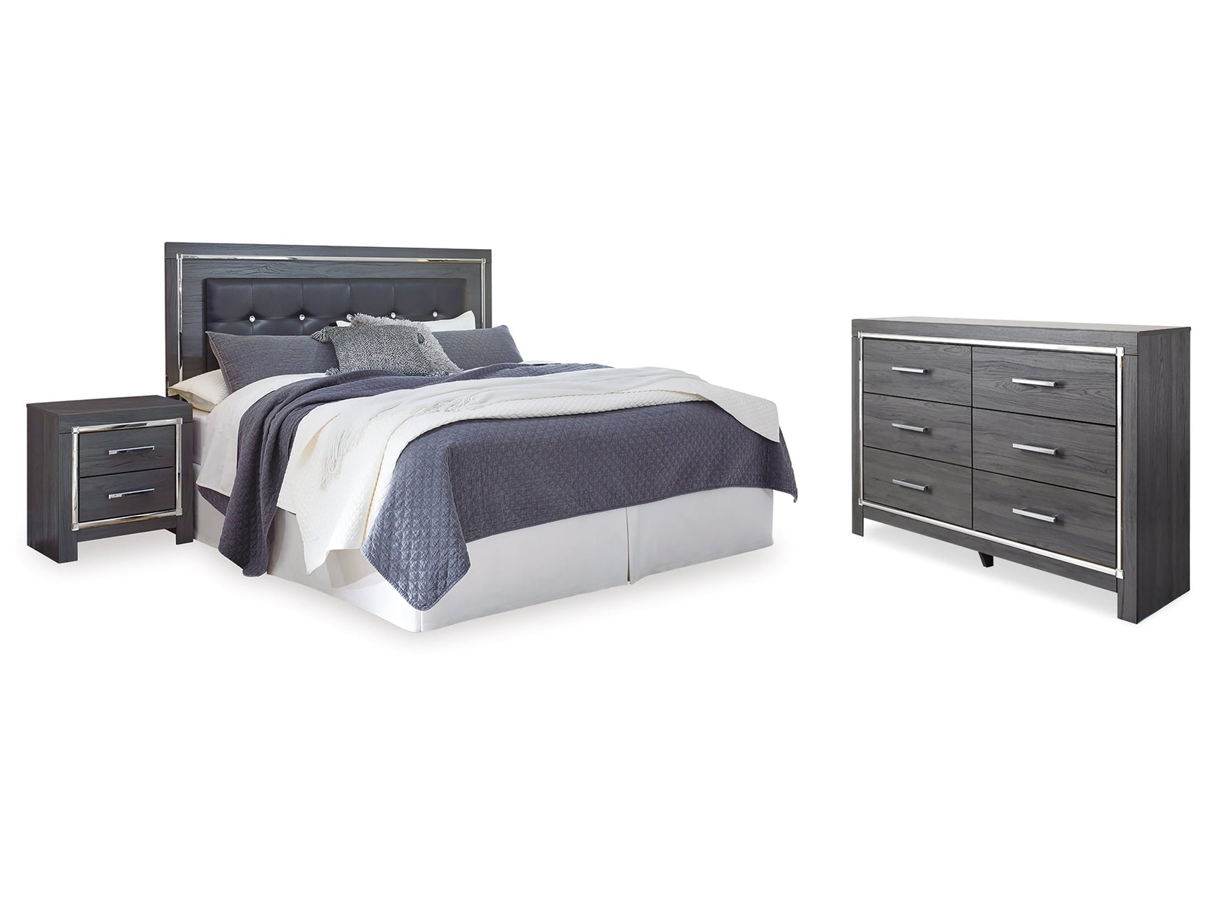 Lodanna Gray King/Cal King Panel Headboard, Dresser and Nightstand (Online Special Price) - Ornate Home