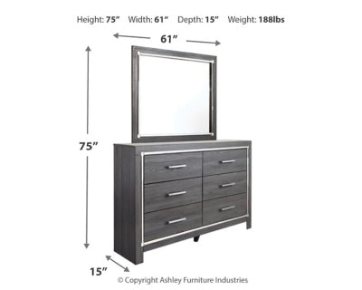 Lodanna Gray Queen Panel Storage Bedroom Set with Dresser, Mirror, Chest and Nightstand (Online Special Price) - Ornate Home