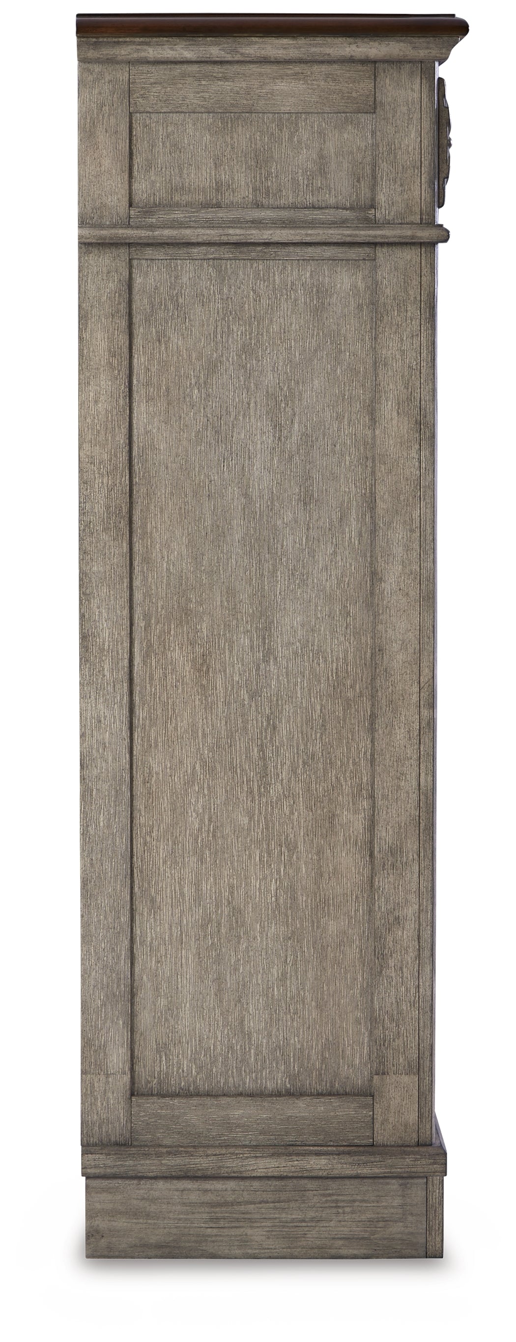 Lodenbay Gray Queen Upholstered Panel Bedroom Set with Dresser, Mirror, Chest and Nightstand - Ornate Home