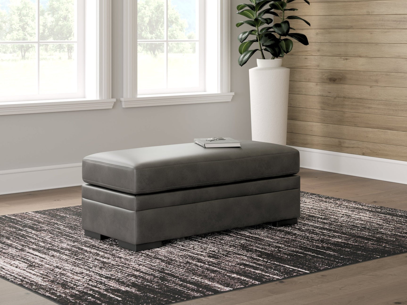 Lofton-Pike Shadow Oversized Accent Ottoman (Online Special Price) - Ornate Home