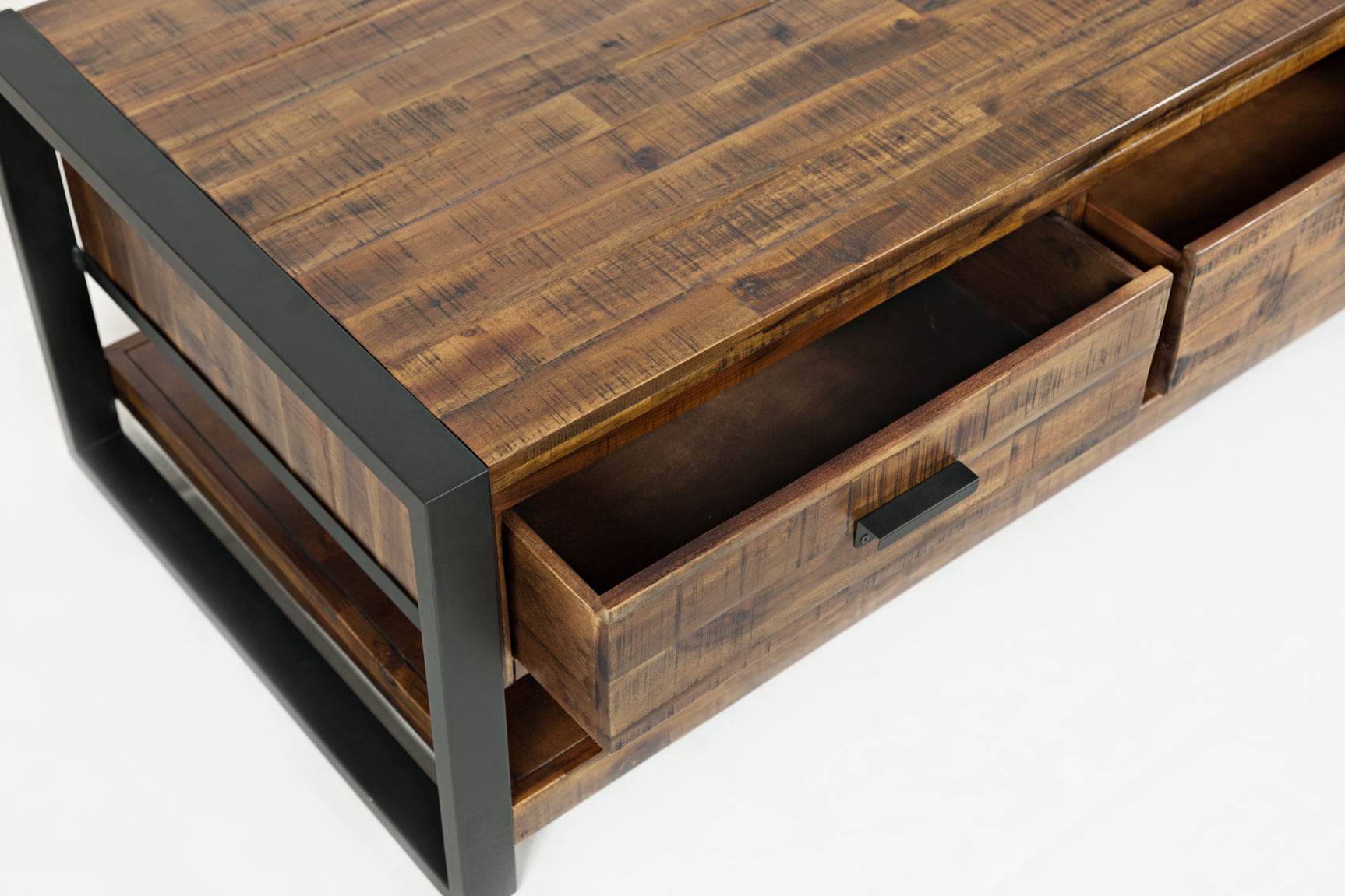 Loftworks Distressed Brown Cocktail Table w/Drawers - Ornate Home
