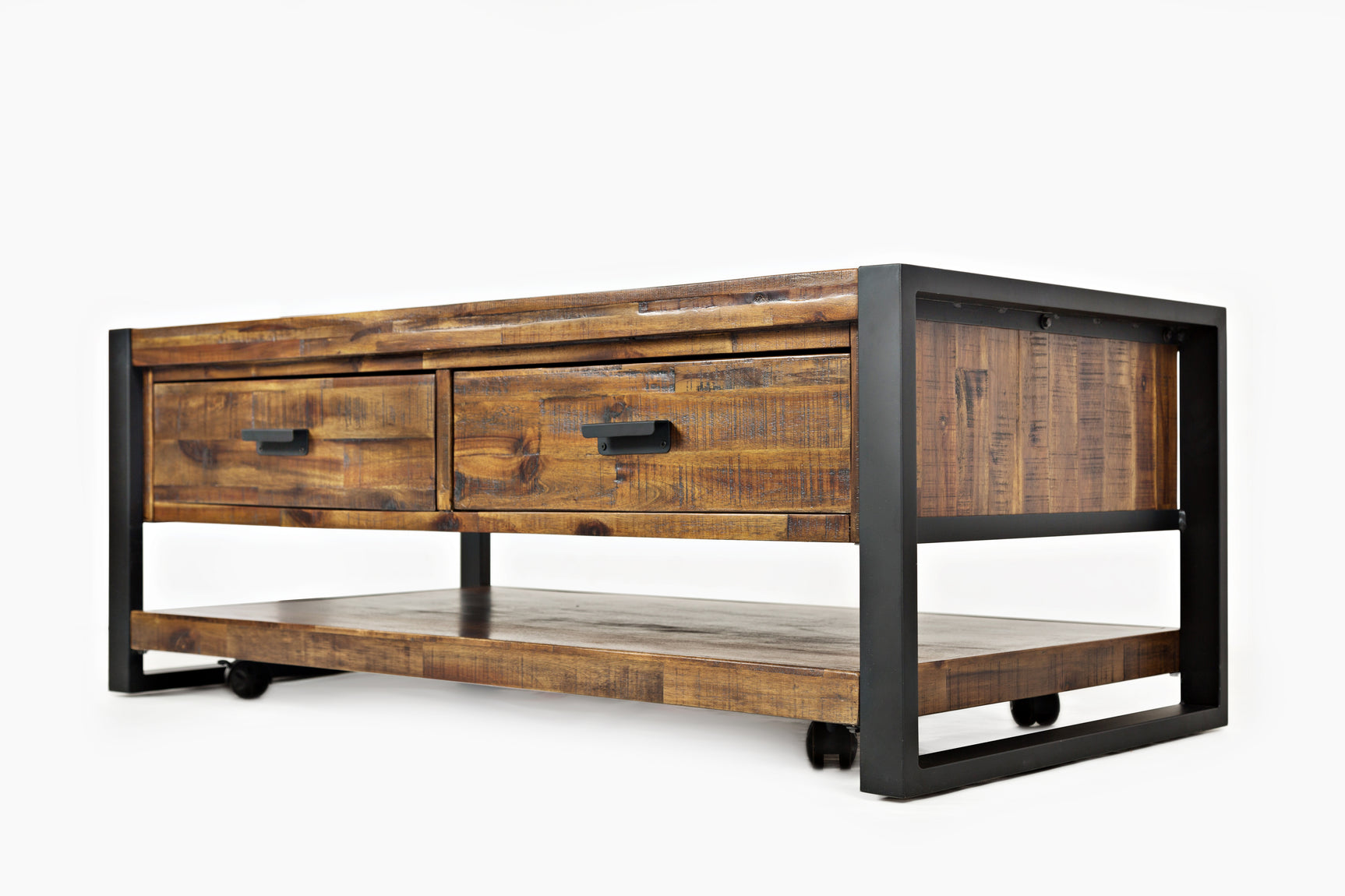 Loftworks Distressed Brown Cocktail Table w/Drawers - Ornate Home