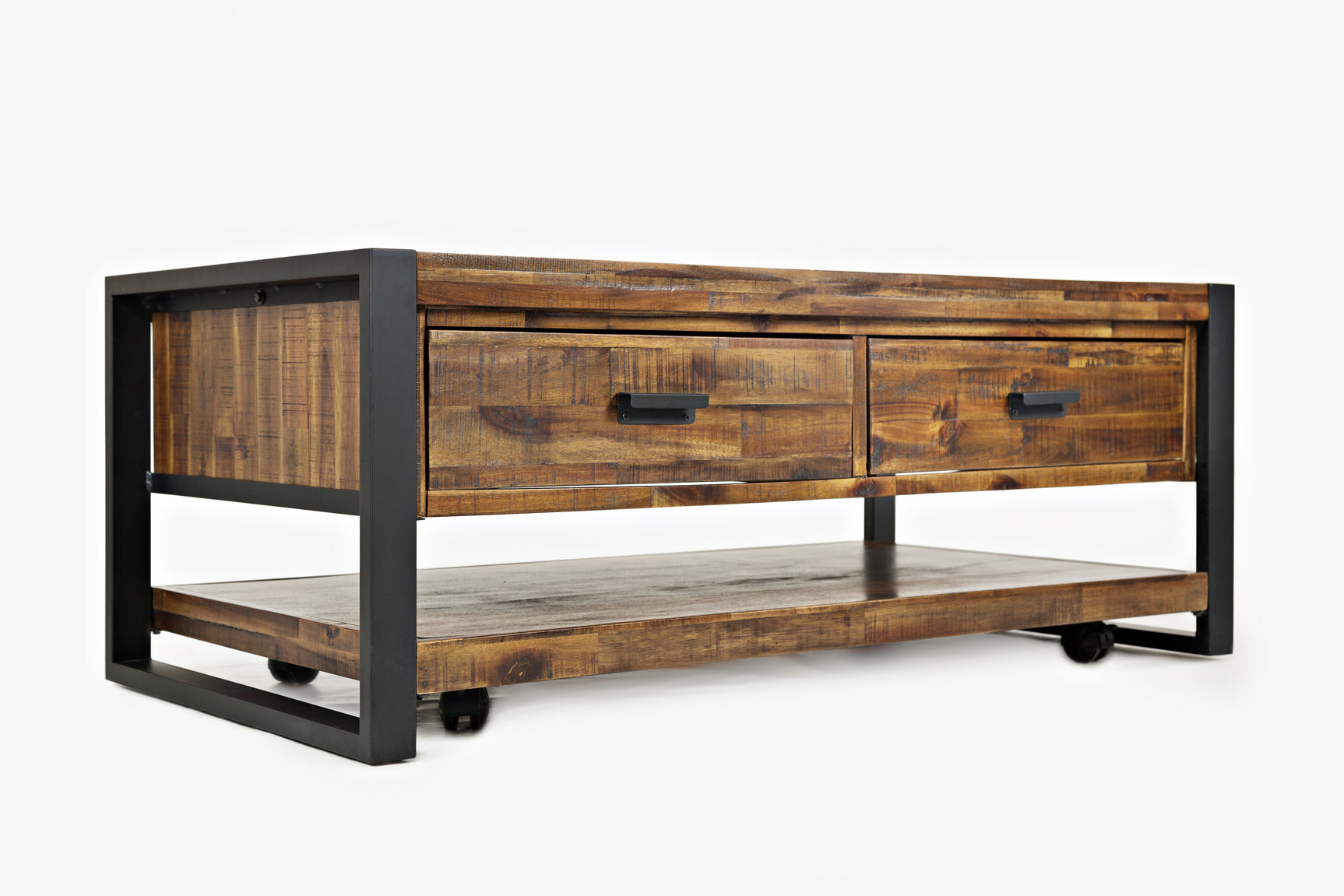 Loftworks Distressed Brown Cocktail Table w/Drawers - Ornate Home