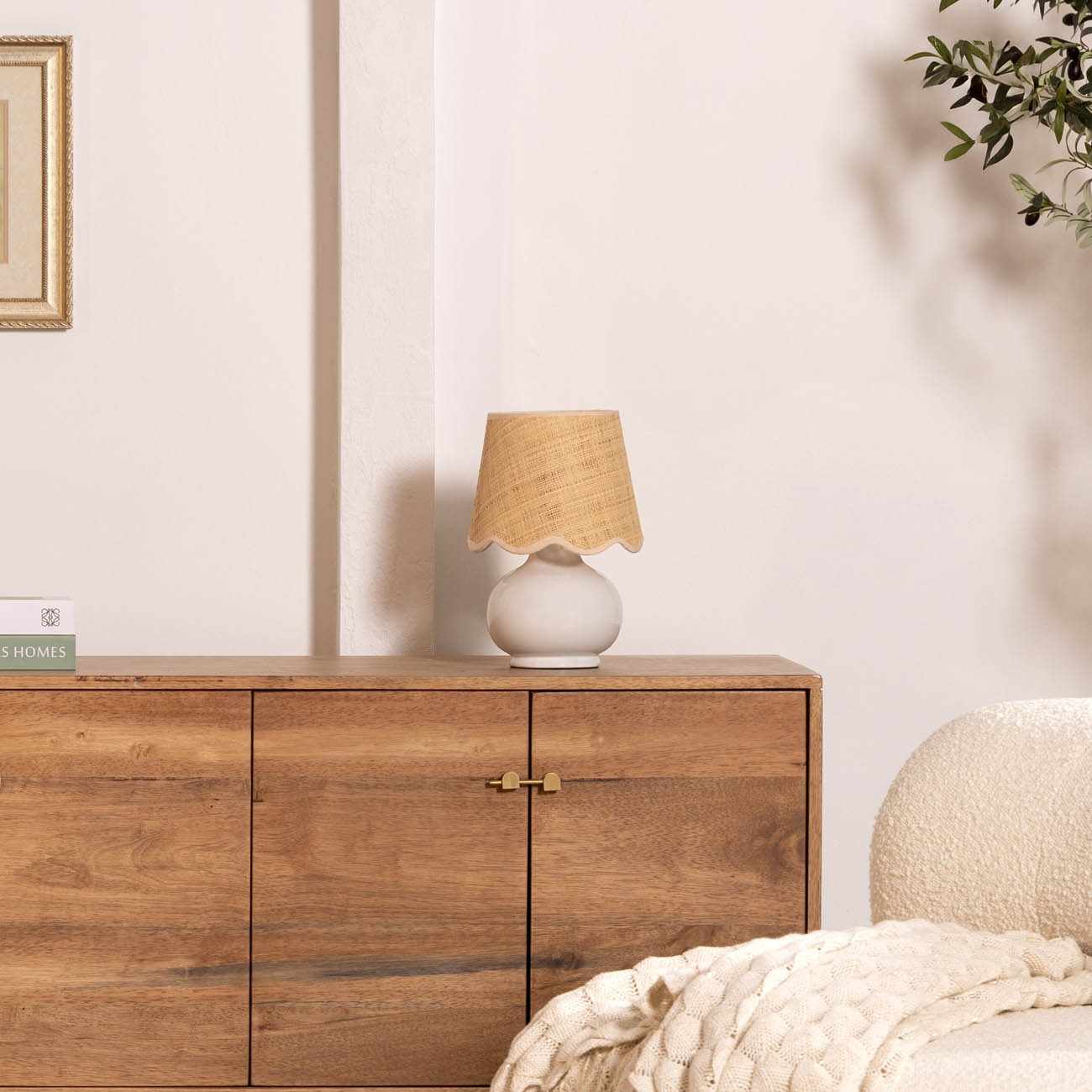Logale White Solid Ceramic Table Lamp - Ornate Home