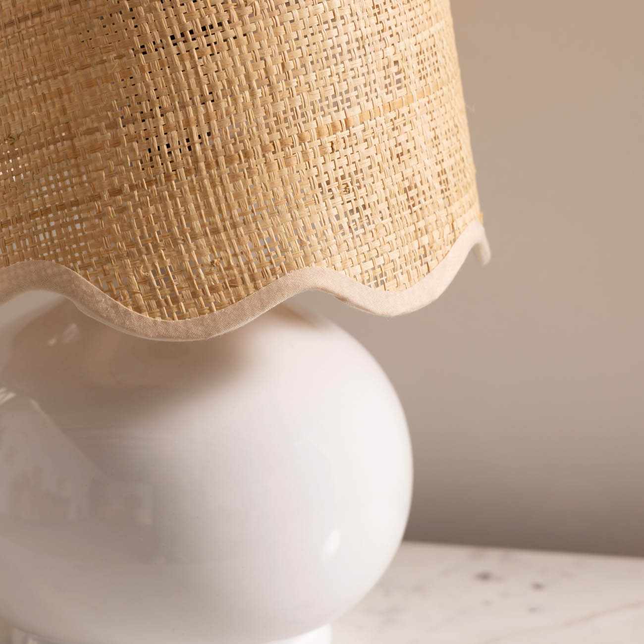 Logale White Solid Ceramic Table Lamp - Ornate Home
