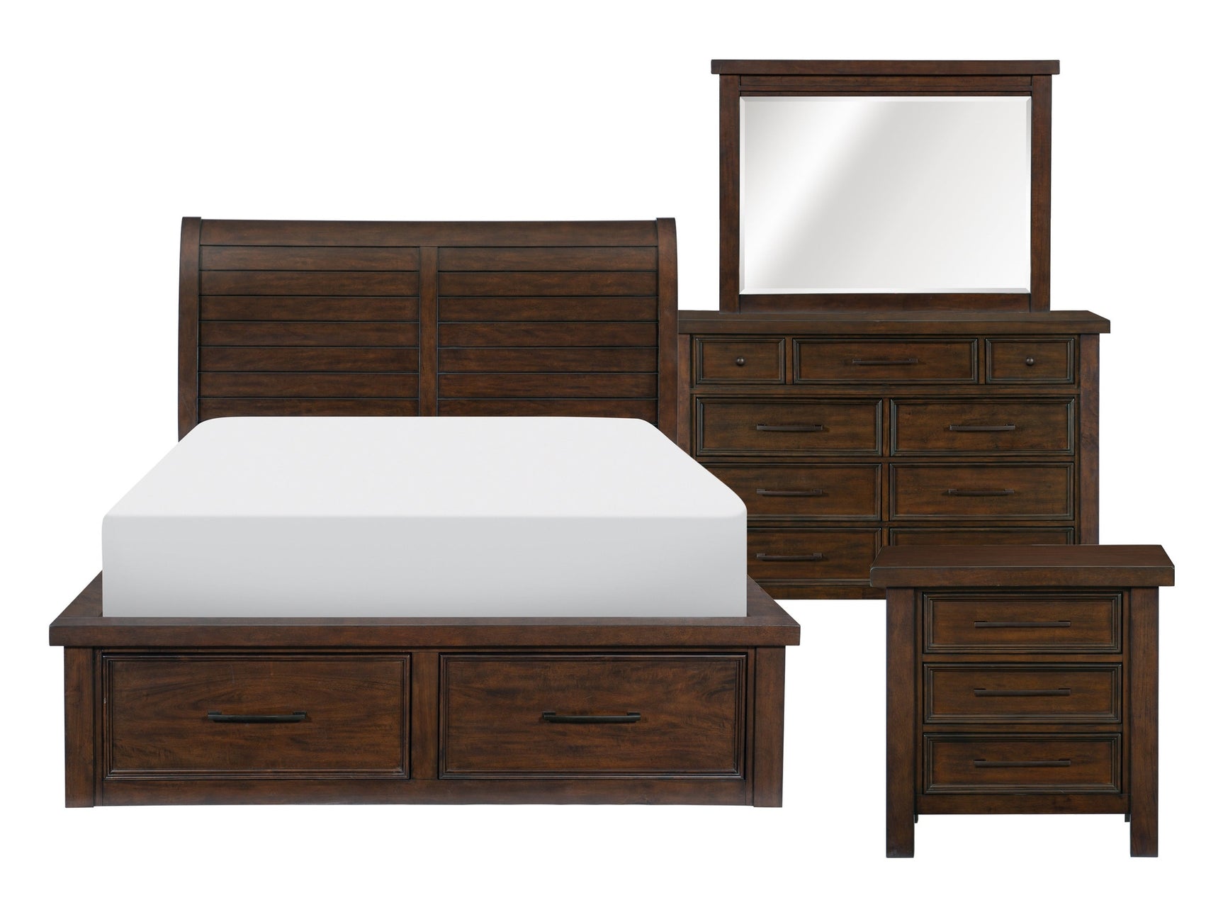 Logandale Brown 4-piece Queen Bedroom Set - Ornate Home