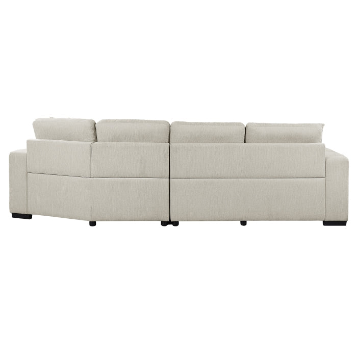 Logansport Beige 2-Piece Sectional Pull-Out Ottoman - Ornate Home