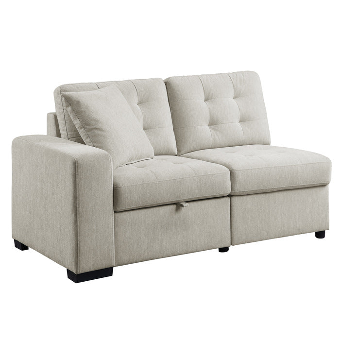 Logansport Beige 2-Piece Sectional Pull-Out Ottoman - Ornate Home