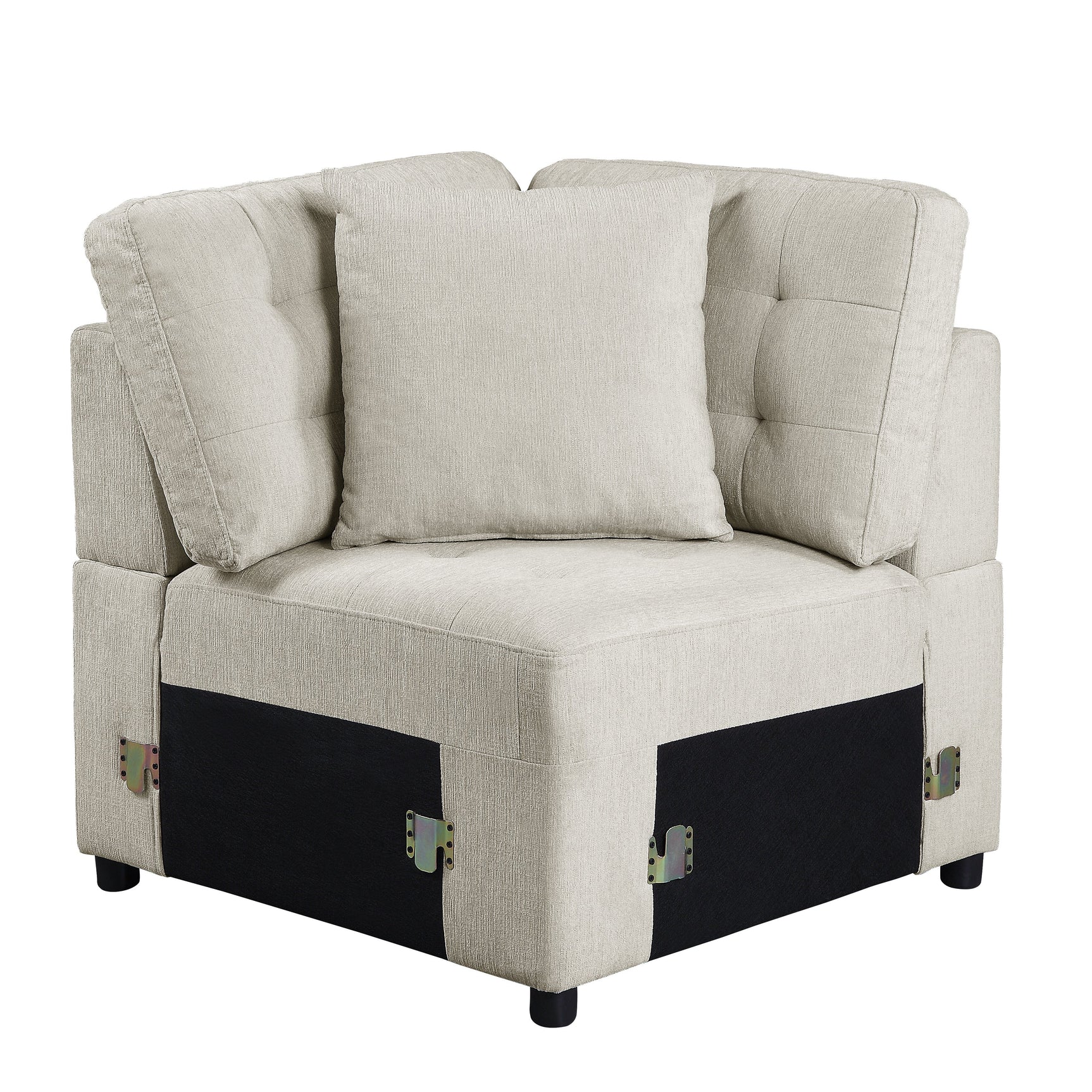 Logansport Beige 4-Piece Sectional Pull-Out Bed And Ottoman - Ornate Home