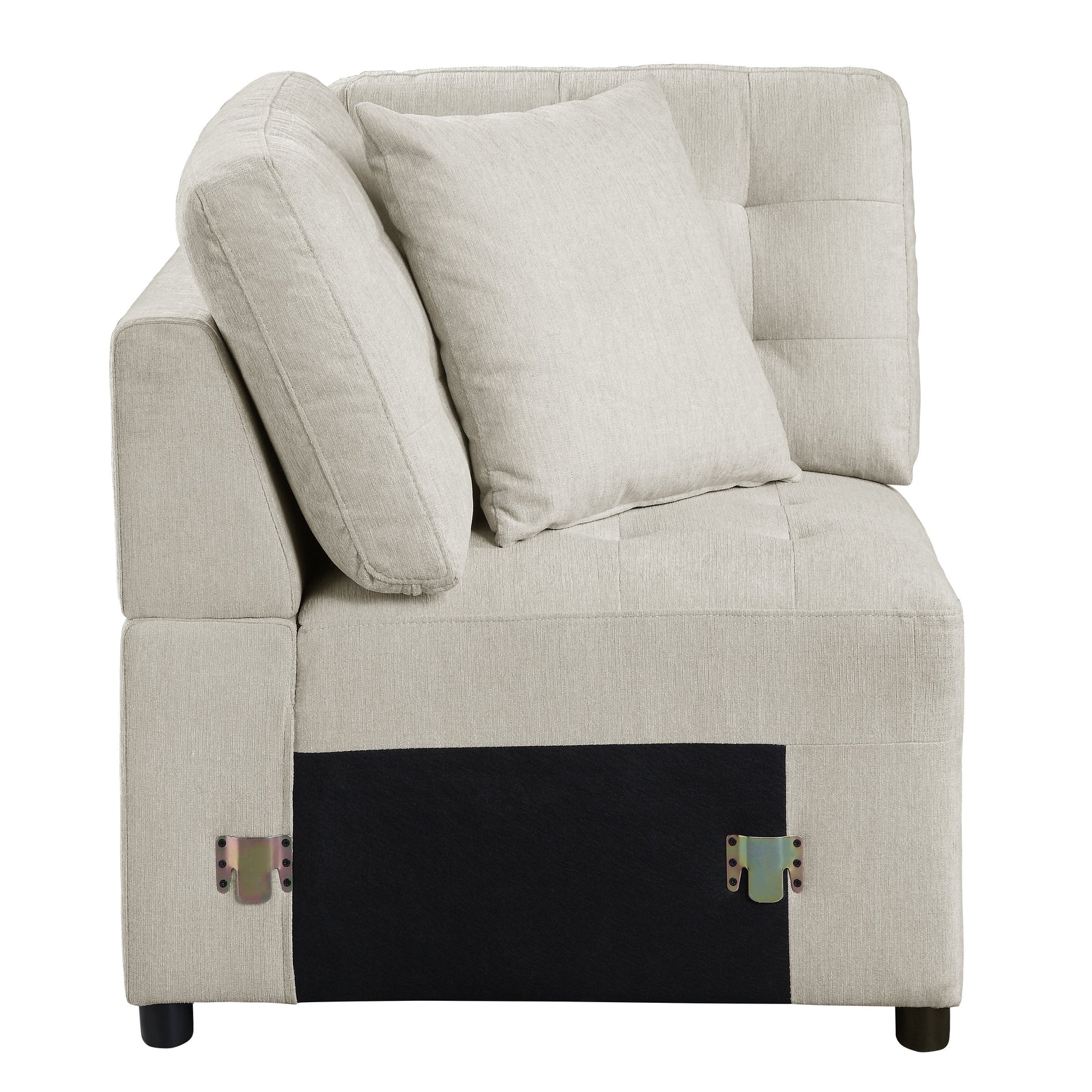 Logansport Beige 4-Piece Sectional Pull-Out Bed And Ottoman - Ornate Home