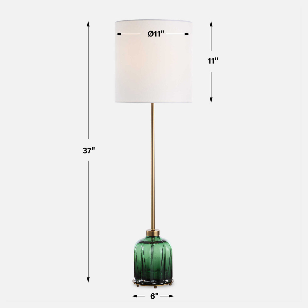 Lois Green Glass Buffet Lamp - Ornate Home