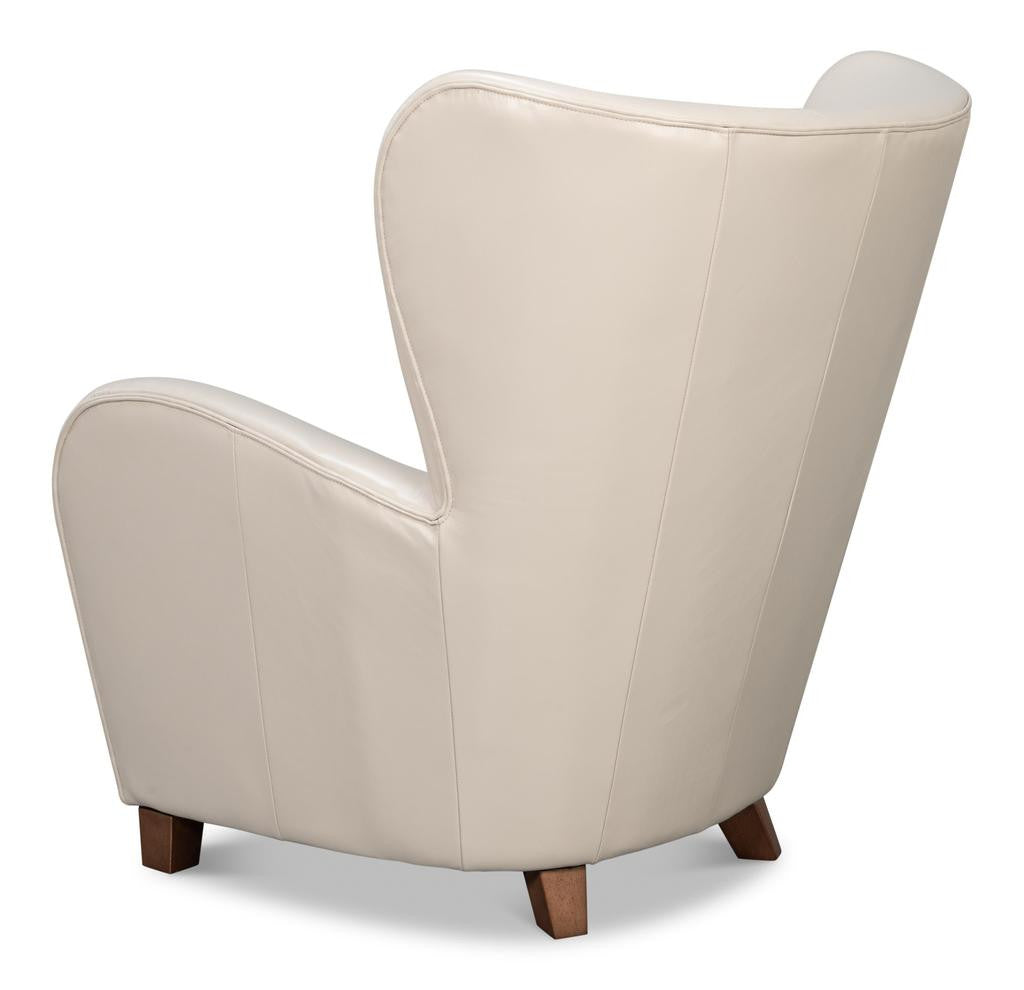Lombard White Wing Chair - Ornate Home