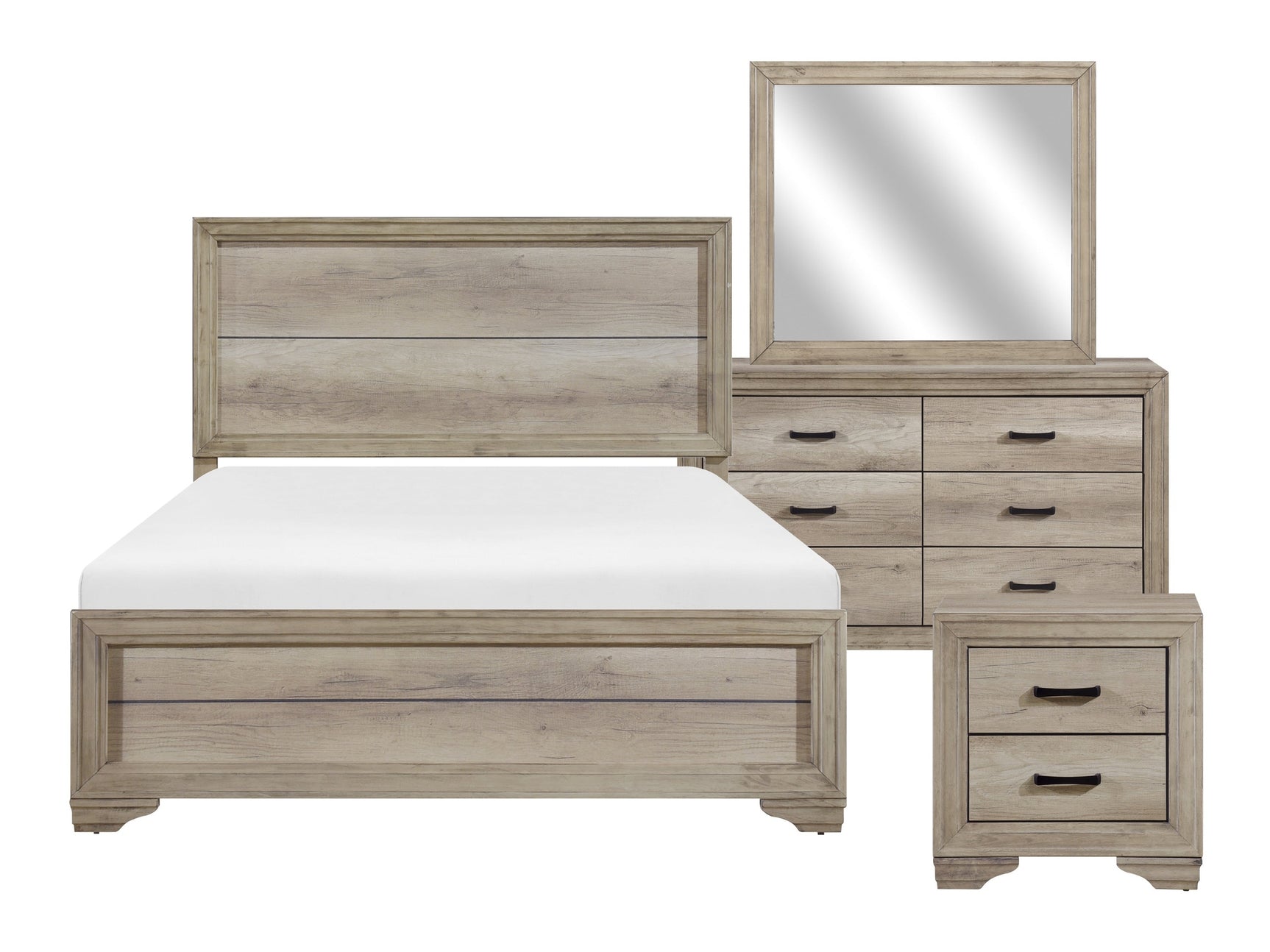 Lonan Natural 4-piece Queen Bedroom Set - Ornate Home
