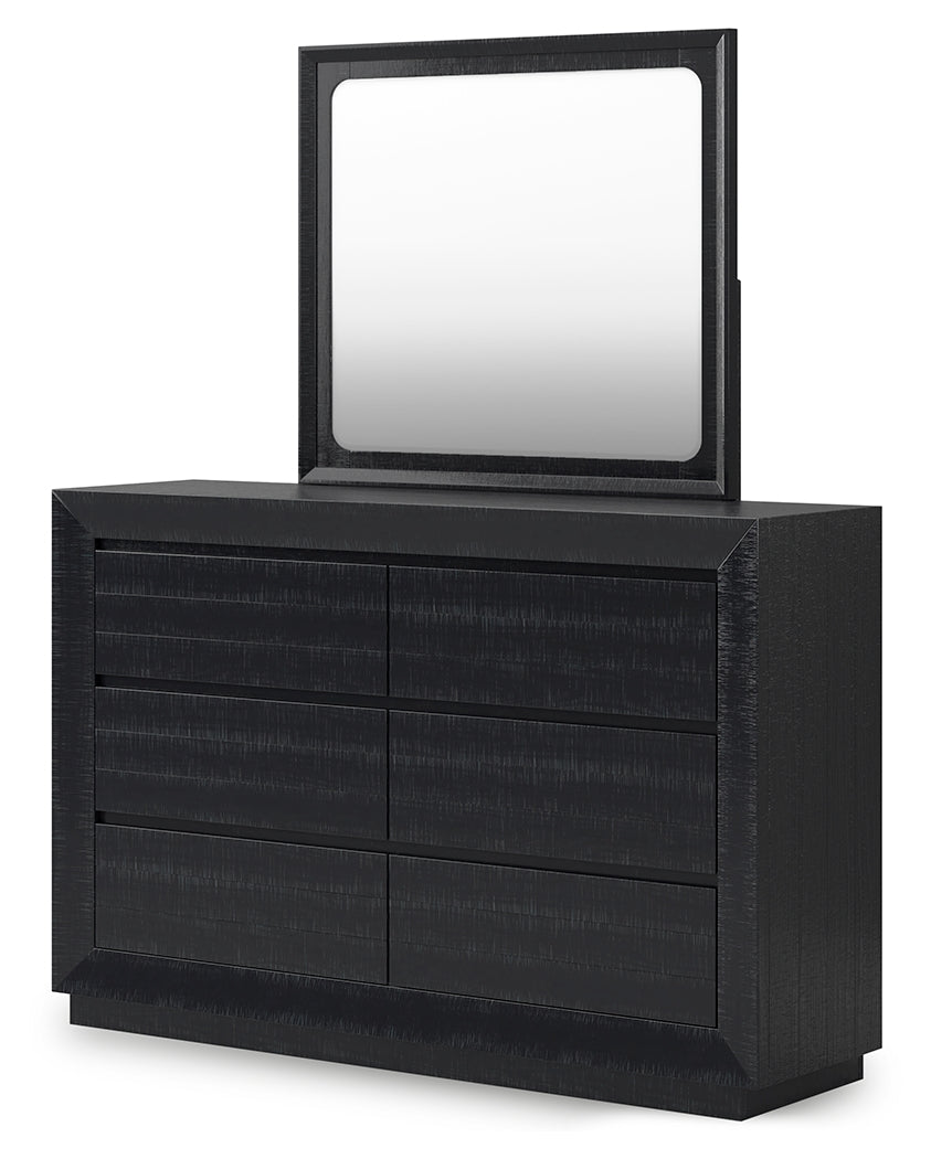 Londer Black Dresser and Mirror (Online Special Price) - Ornate Home