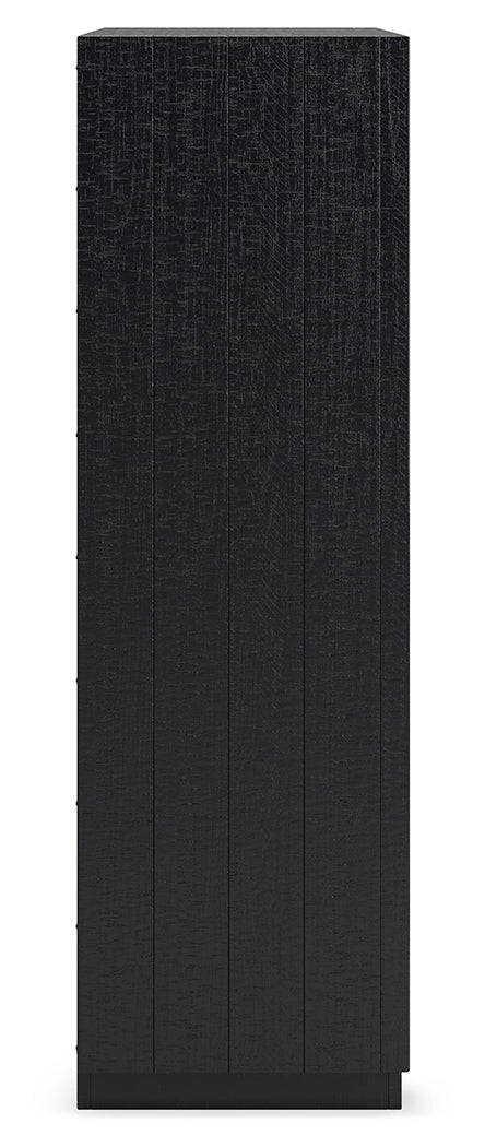 Londer Black Five Drawer Chest - Ornate Home