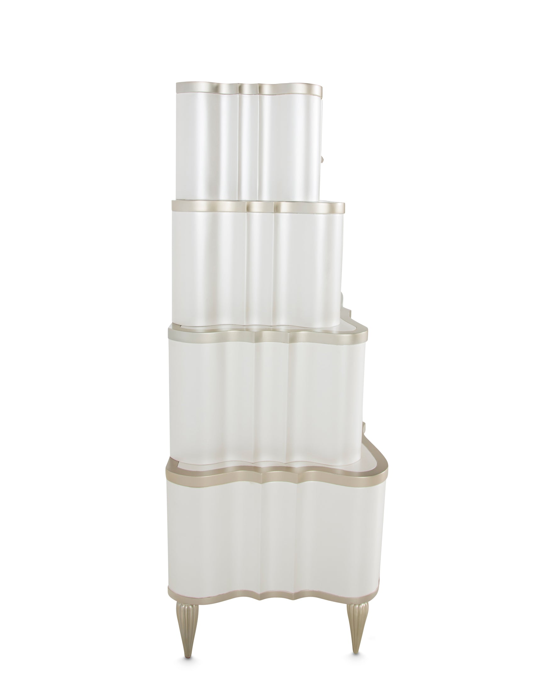 London Place Creamy Pearl 6-Drawer Tiered Chest - Ornate Home