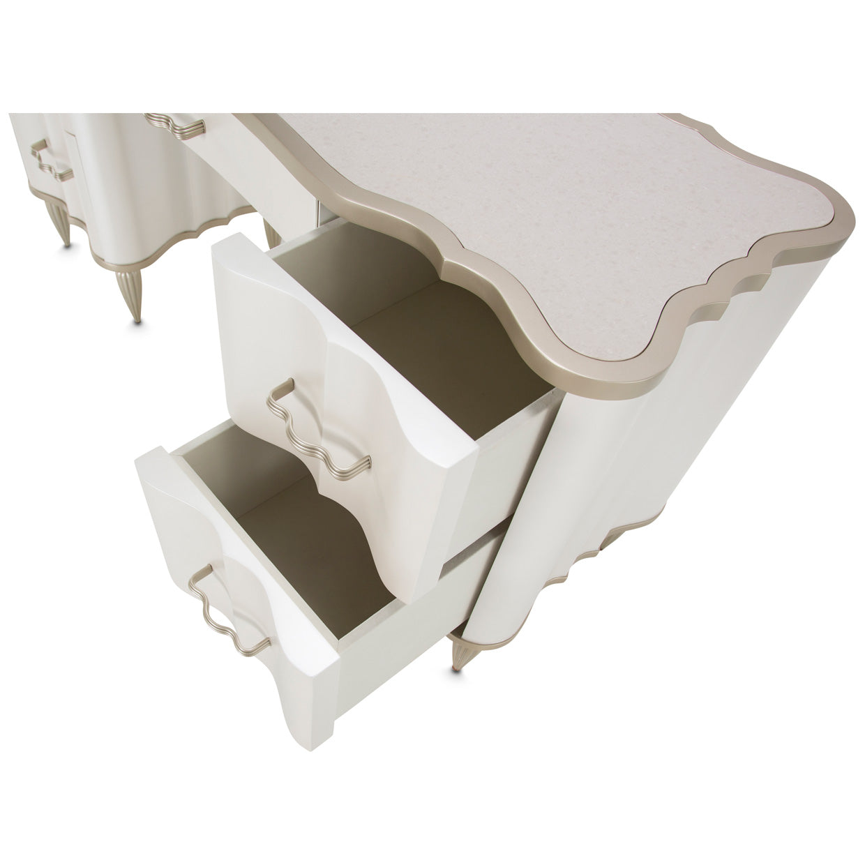 London Place Creamy Pearl Vanity Desk - Ornate Home