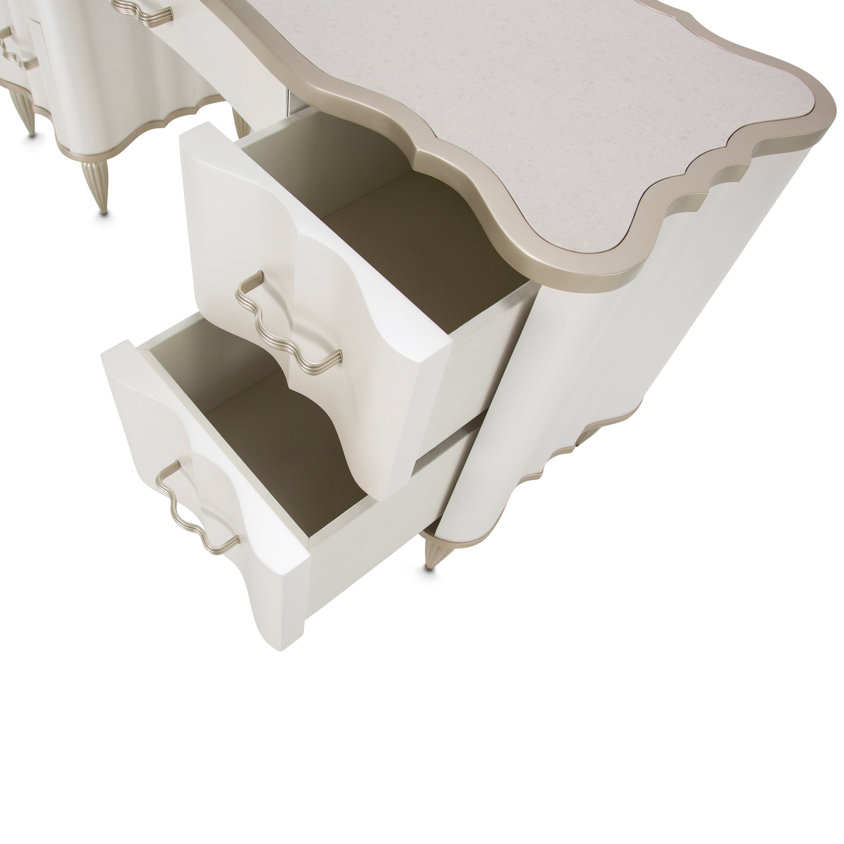 London Place Creamy Pearl Vanity with Mirror - Ornate Home