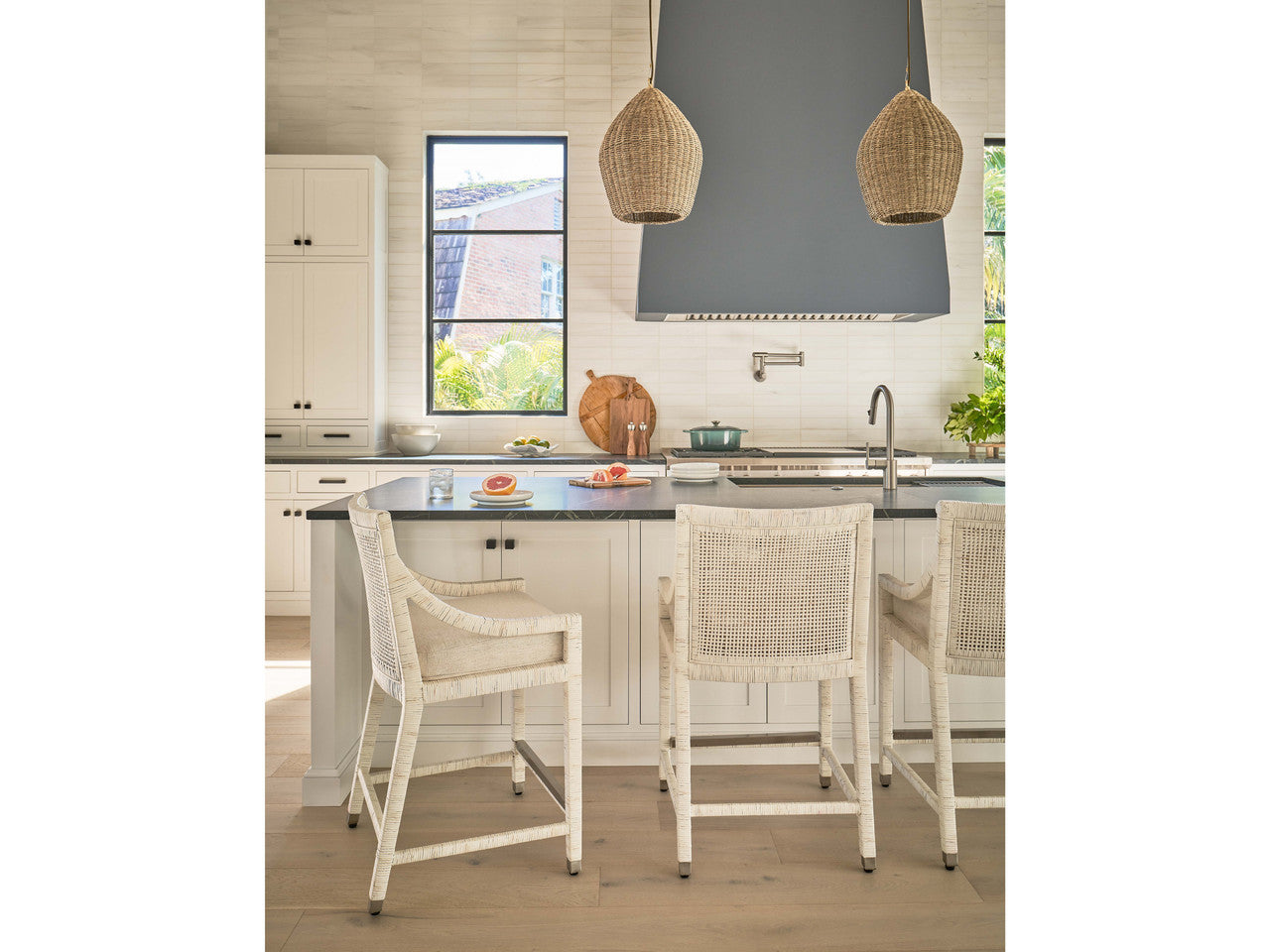 Longboa Nomad Snow/White Rattan t Counter Chair - Ornate Home