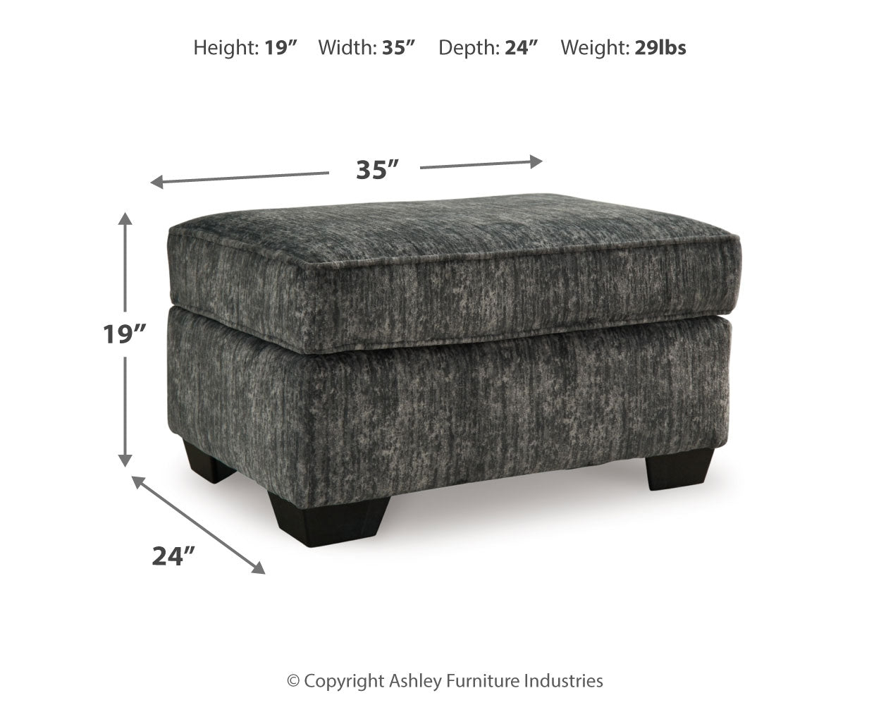 Lonoke Gunmetal Oversized Chair and Ottoman (Online Special Price) - Ornate Home