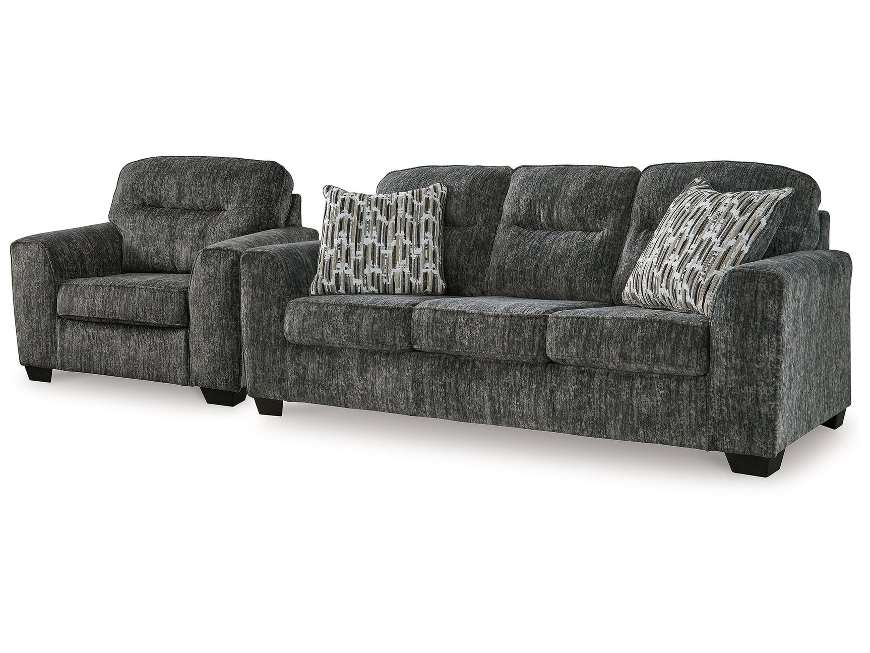 Lonoke Gunmetal Sofa and Oversized Chair - Ornate Home