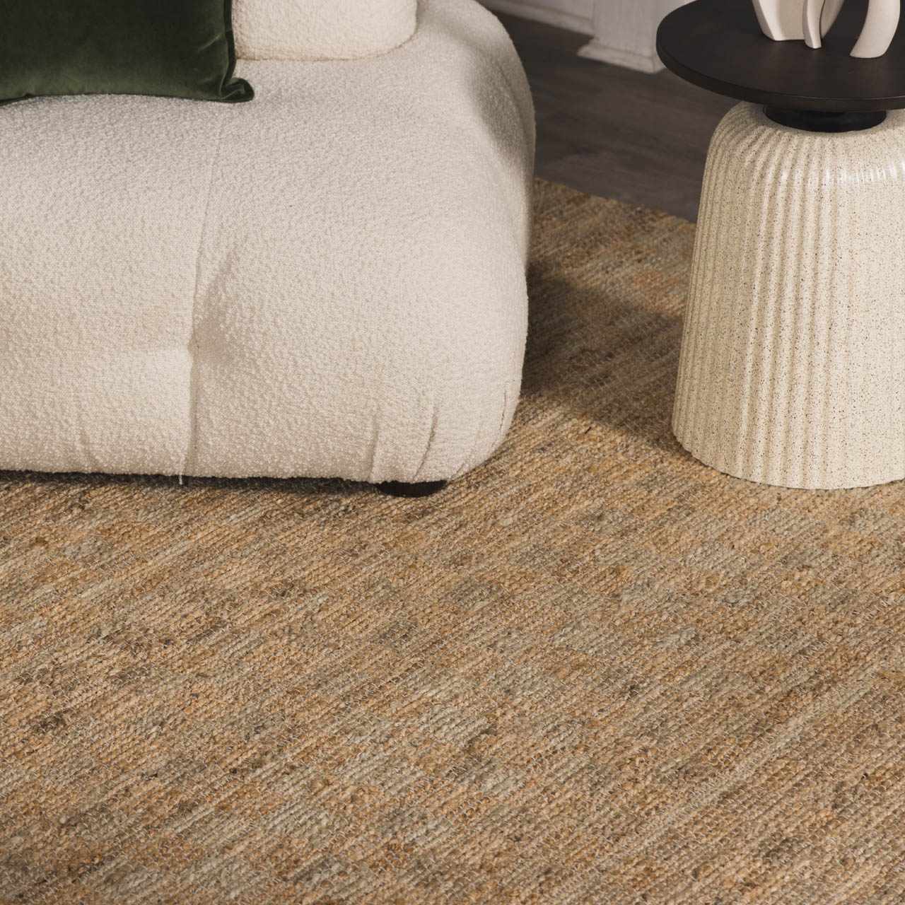 Lonut Checkered Jute Area Rug - Clearance - Ornate Home